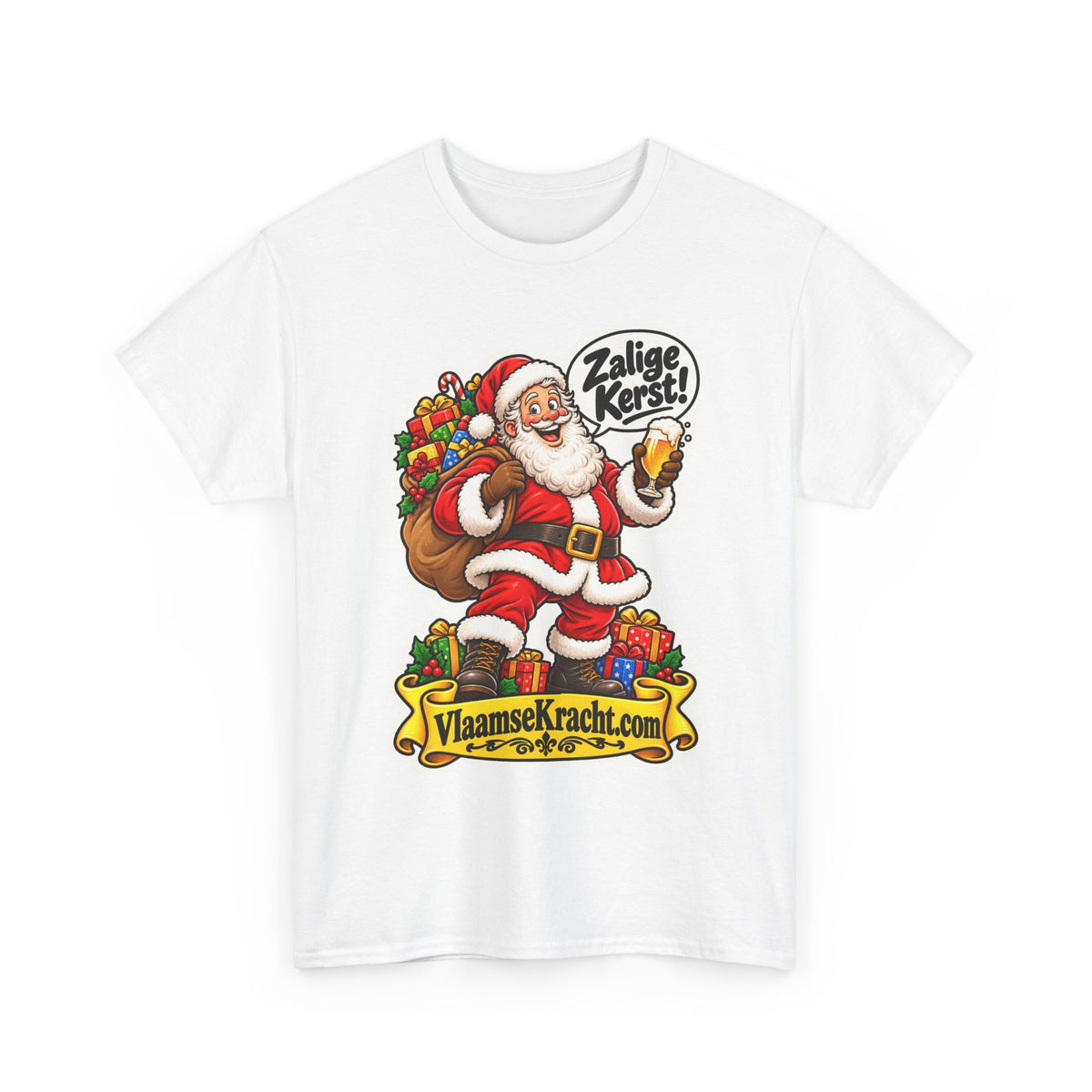 ZALIGE KERST! Unisex T-shirt | De Kerstman | VlaamseKracht®