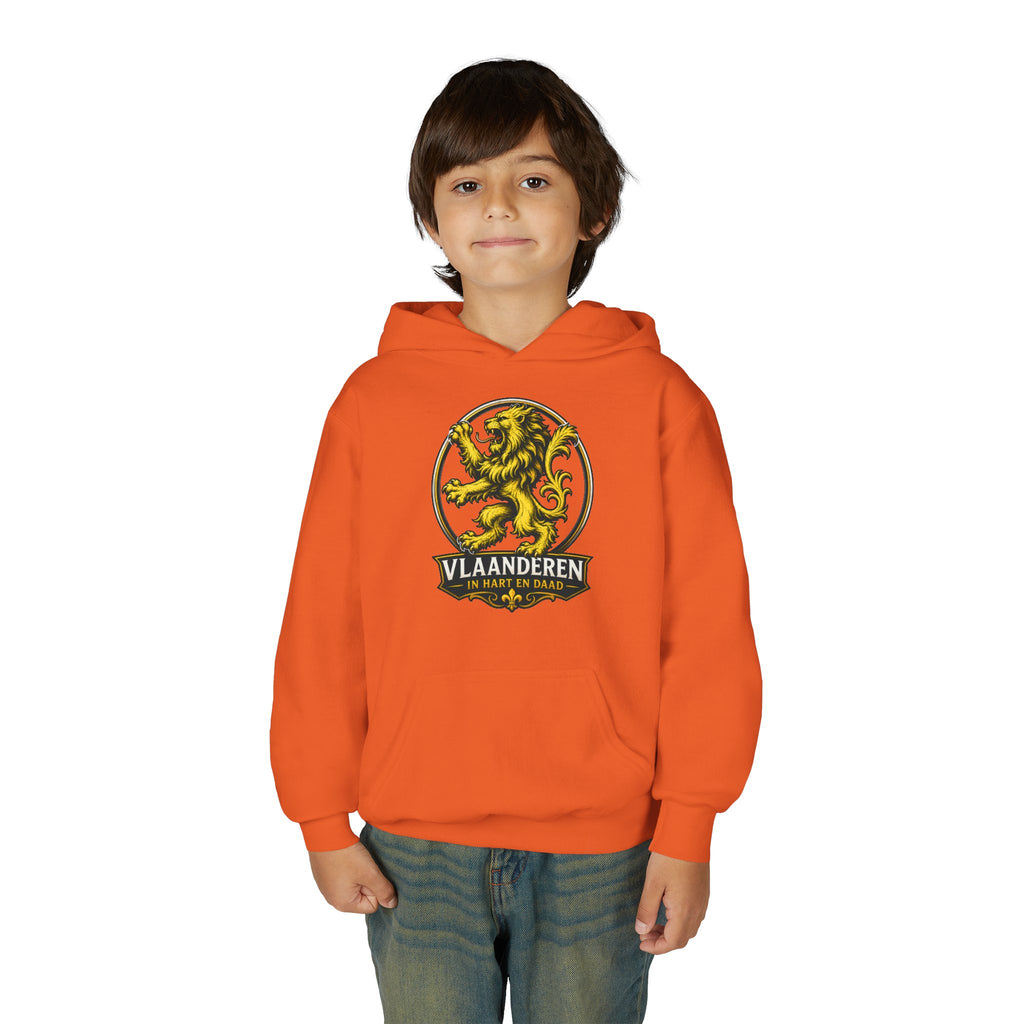 Premium Vlaamse Leeuw Youth Heavy Blend Hooded Sweatshirt | VlaamseKracht®