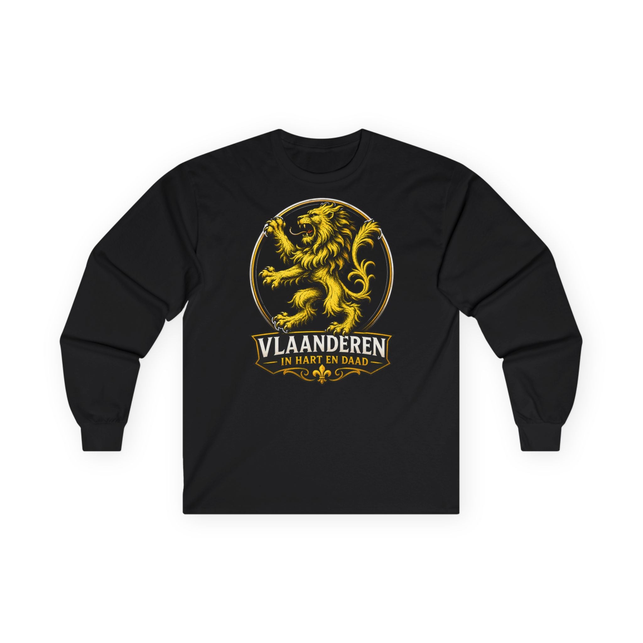 Premium Vlaamse Leeuw Vlaanderen Lion Crest Long Sleeve Tee | VlaamseKracht®