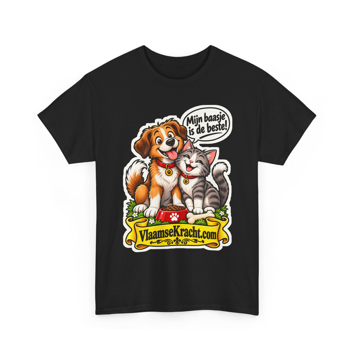 MIJN BAASJE IS DE BESTE! Unisex T-shirt | Hond & Kat | VlaamseKracht®