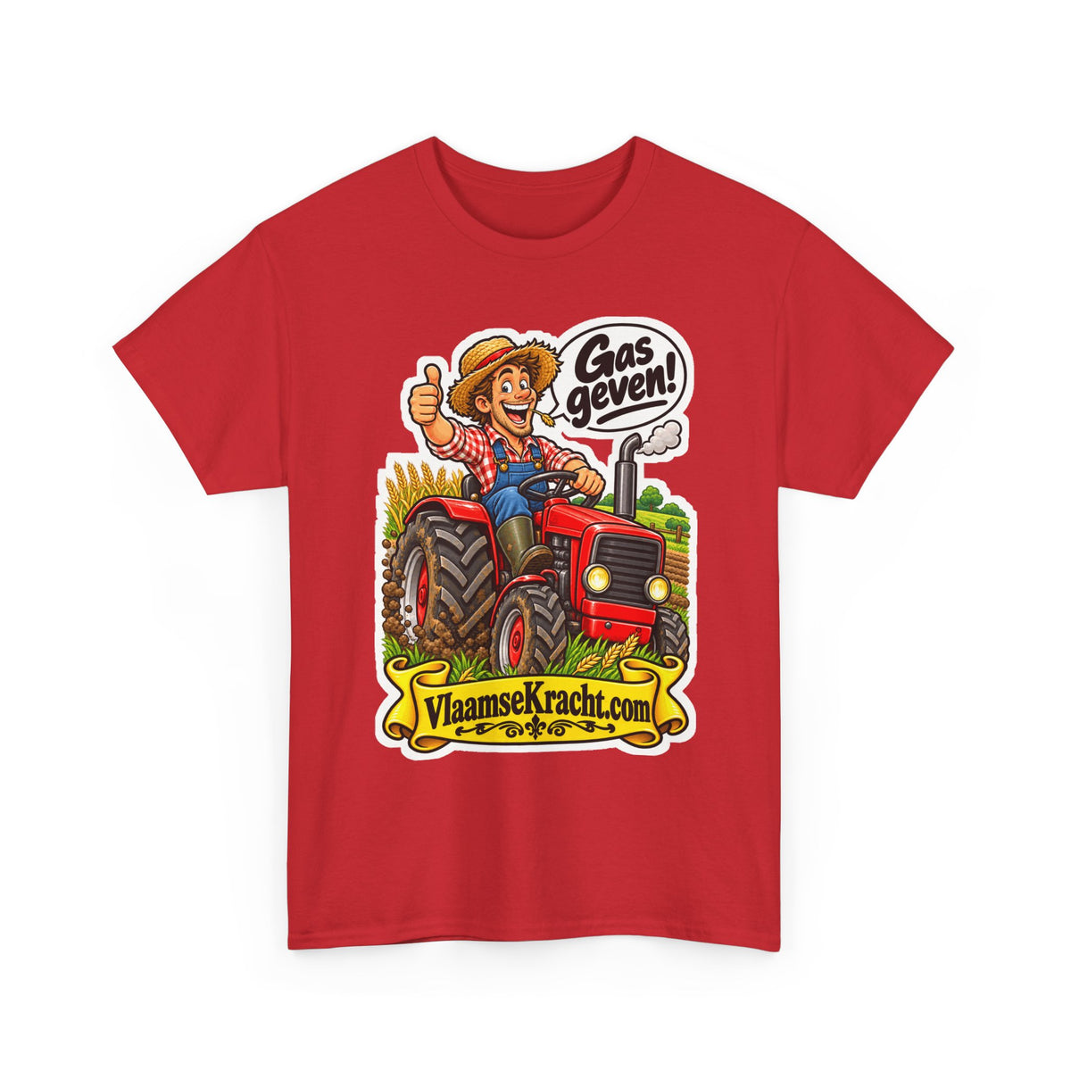 GAS GEVEN! Unisex T-shirt | De Tractorboer | VlaamseKracht®