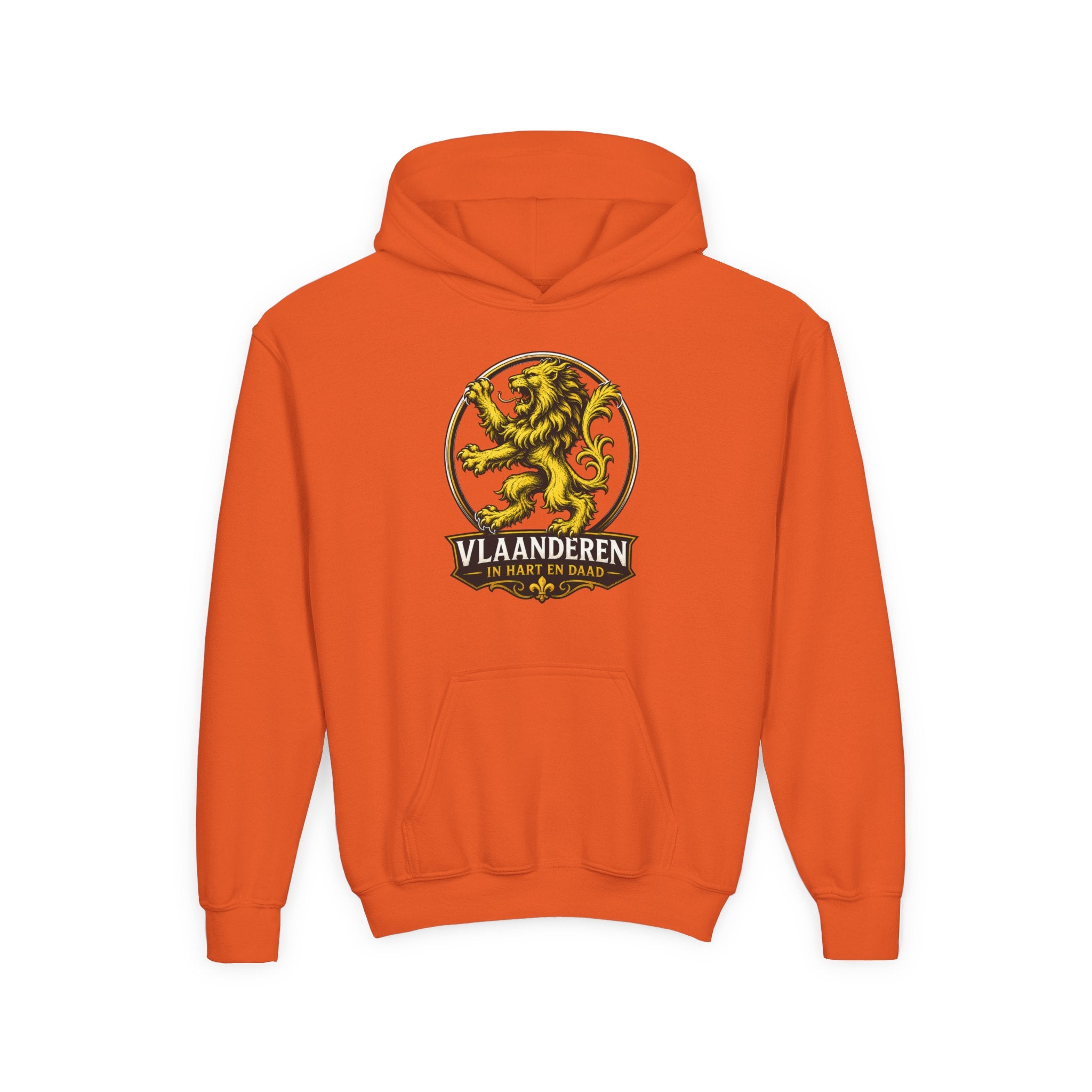 Premium Vlaamse Leeuw Youth Heavy Blend Hooded Sweatshirt | VlaamseKracht®