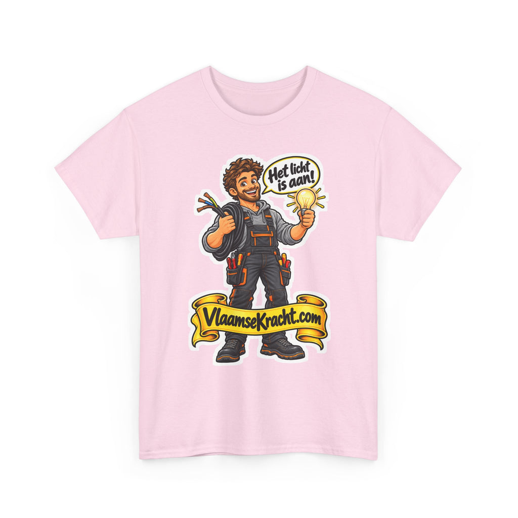 HET LICHT IS AAN! Unisex T-shirt | De Elektricien | VlaamseKracht®