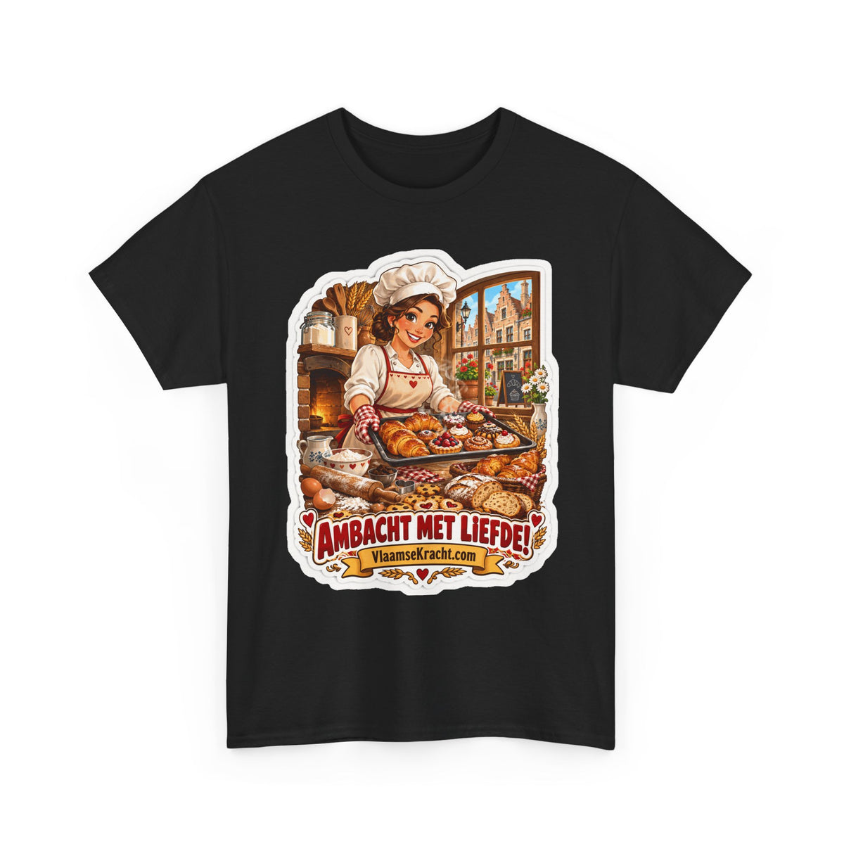 AMBACHT MET LIEFDE! Unisex T-shirt | De Bakster | VlaamseKracht®