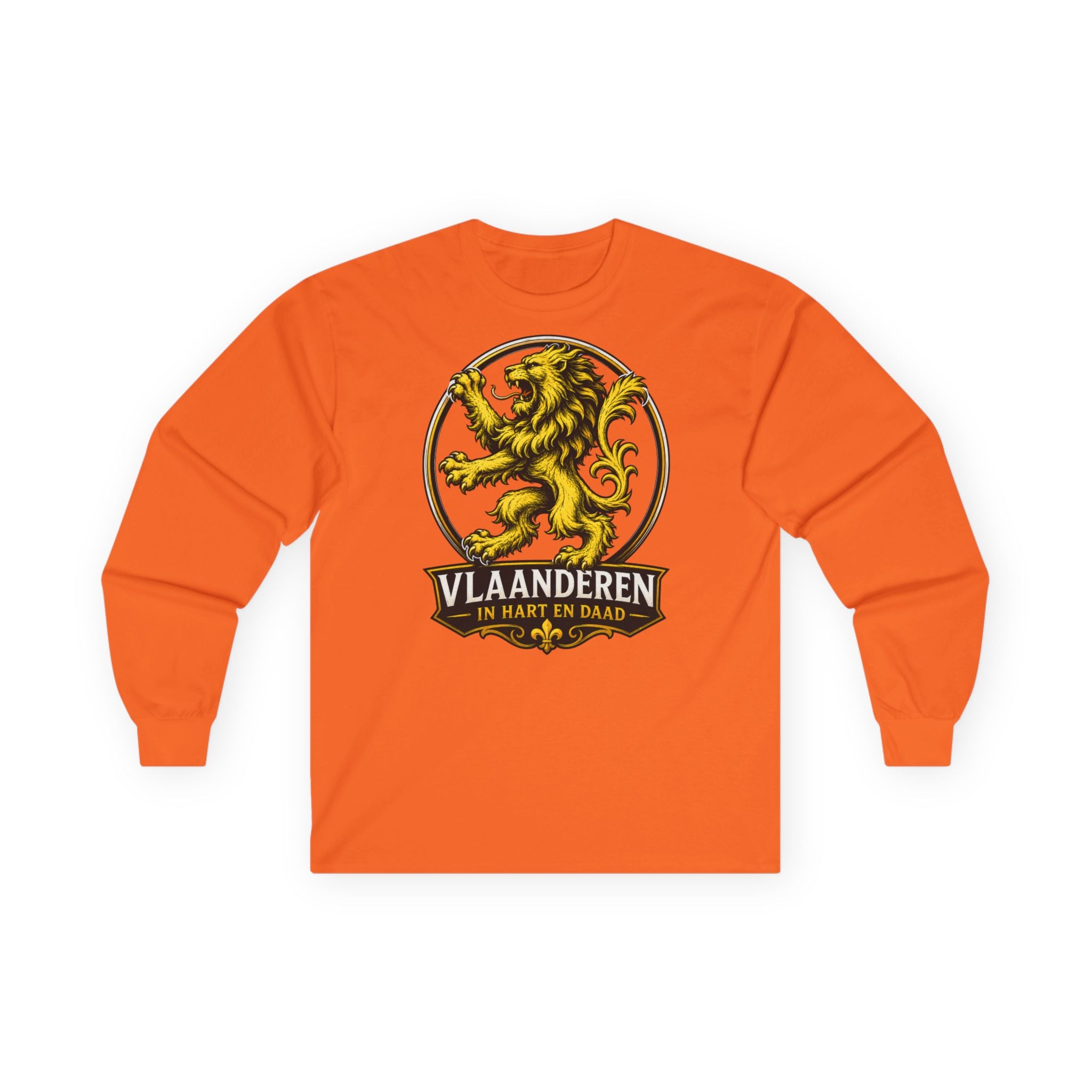 Premium Vlaamse Leeuw Vlaanderen Lion Crest Long Sleeve Tee | VlaamseKracht®