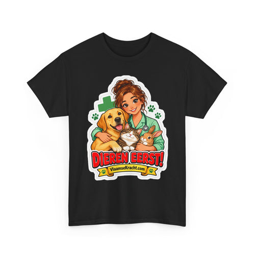 DIEREN EERST! Unisex T-shirt | De Dierenarts | VlaamseKracht®