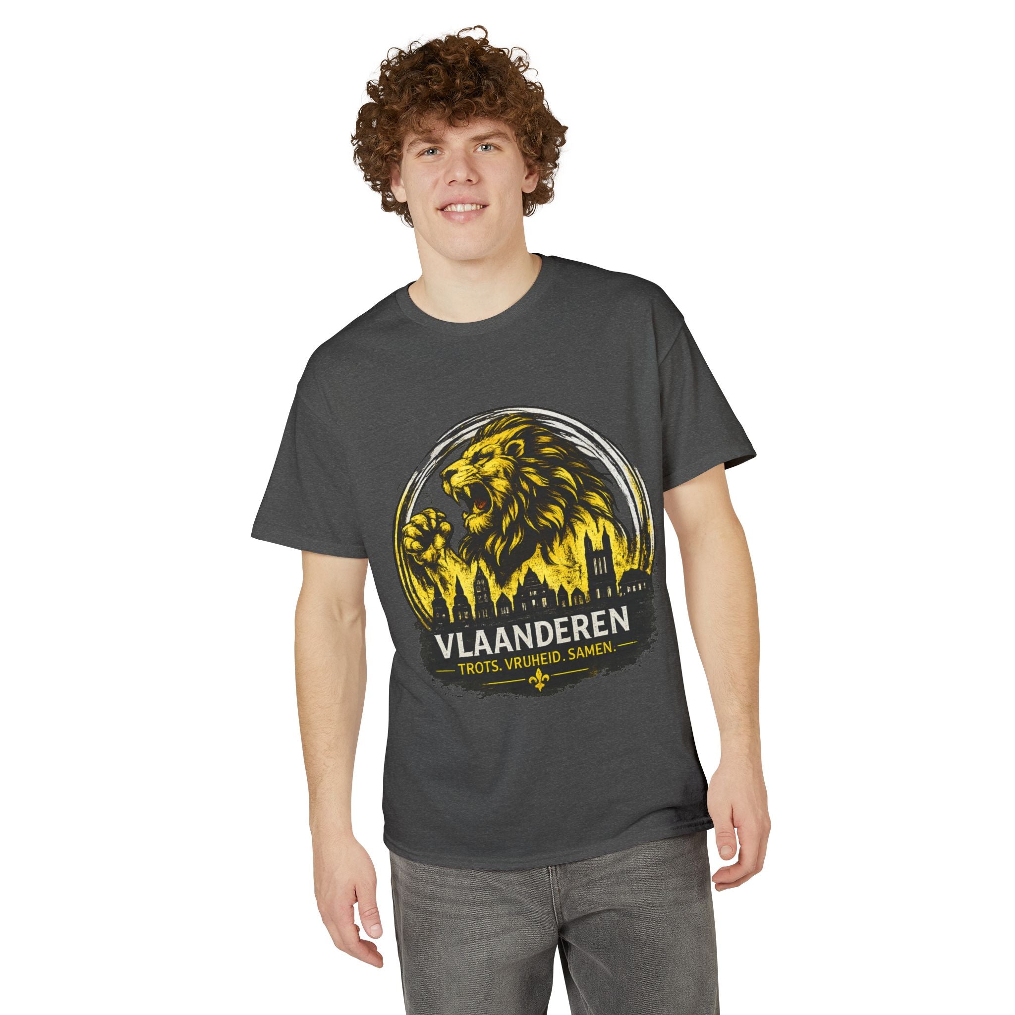 Premium Vlaamse Leeuw Vlaanderen Color Edition T-Shirt | In Hart en Daad | Unisex  | VlaamseKracht®