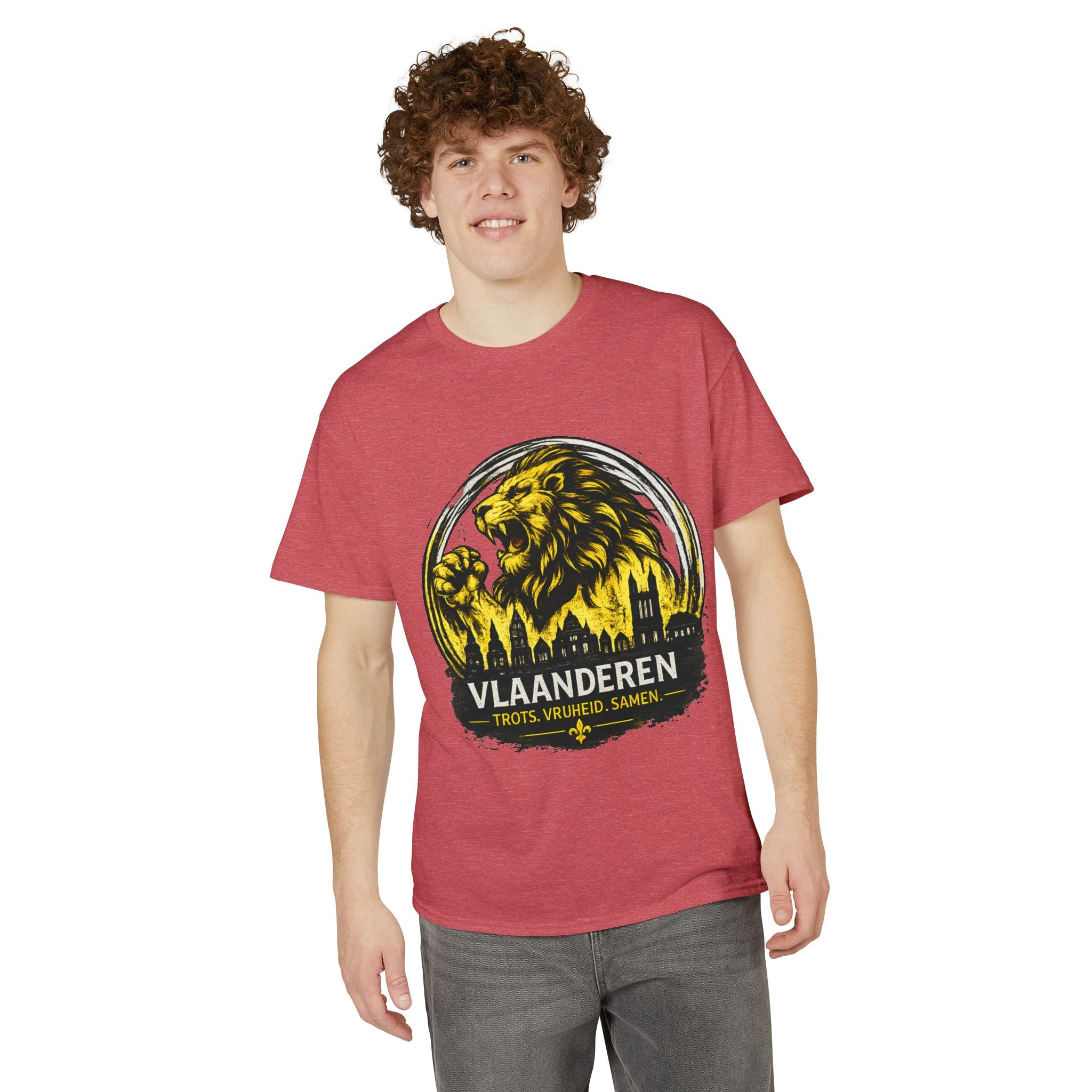 Premium Vlaamse Leeuw Vlaanderen Color Edition T-Shirt | In Hart en Daad | Unisex  | VlaamseKracht®