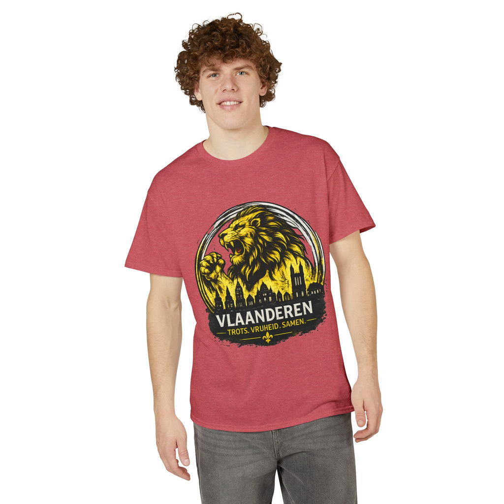 Premium Vlaamse Leeuw Vlaanderen Color Edition T-Shirt | In Hart en Daad | Unisex  | VlaamseKracht®