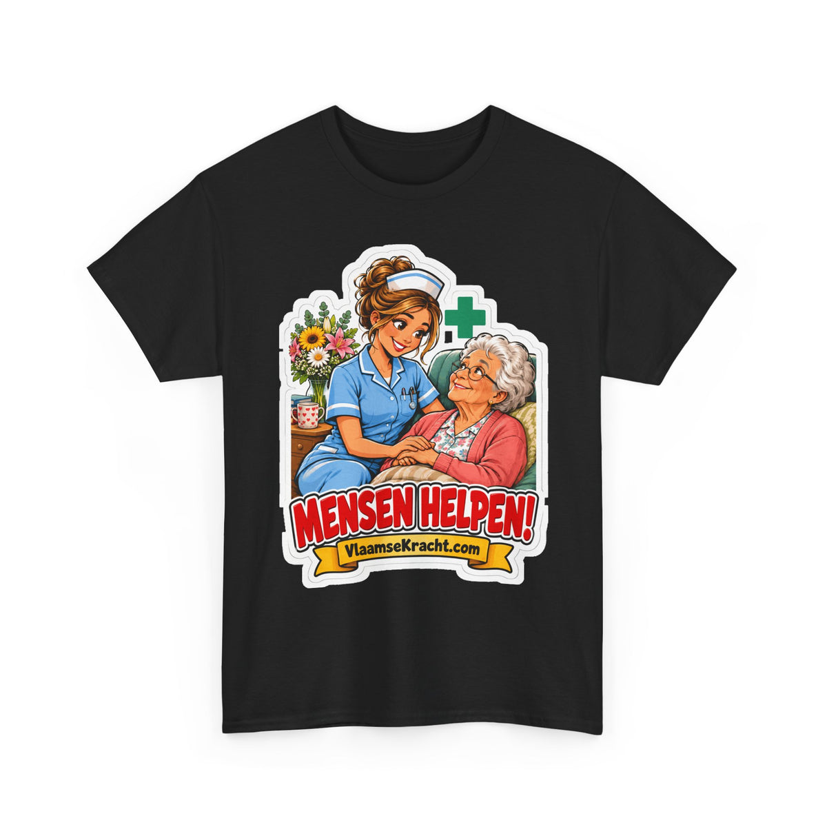 MENSEN HELPEN! Unisex T-shirt | De Verpleegster | VlaamseKracht®