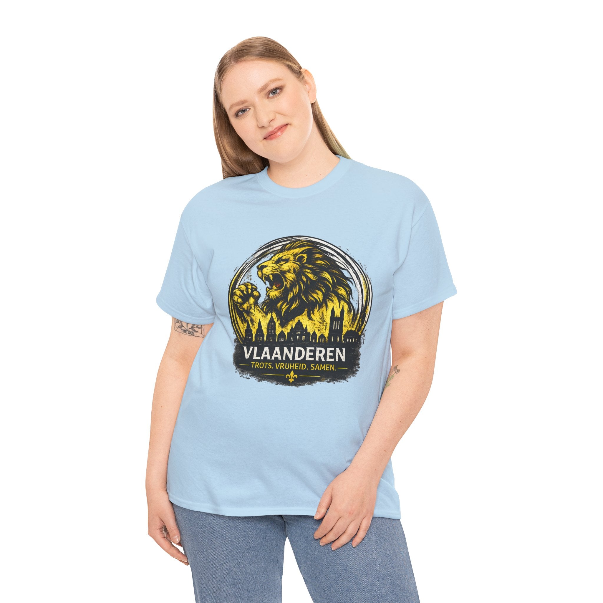 Premium Vlaamse Leeuw Vlaanderen T-Shirt – In Hart en Daad | VlaamseKracht®