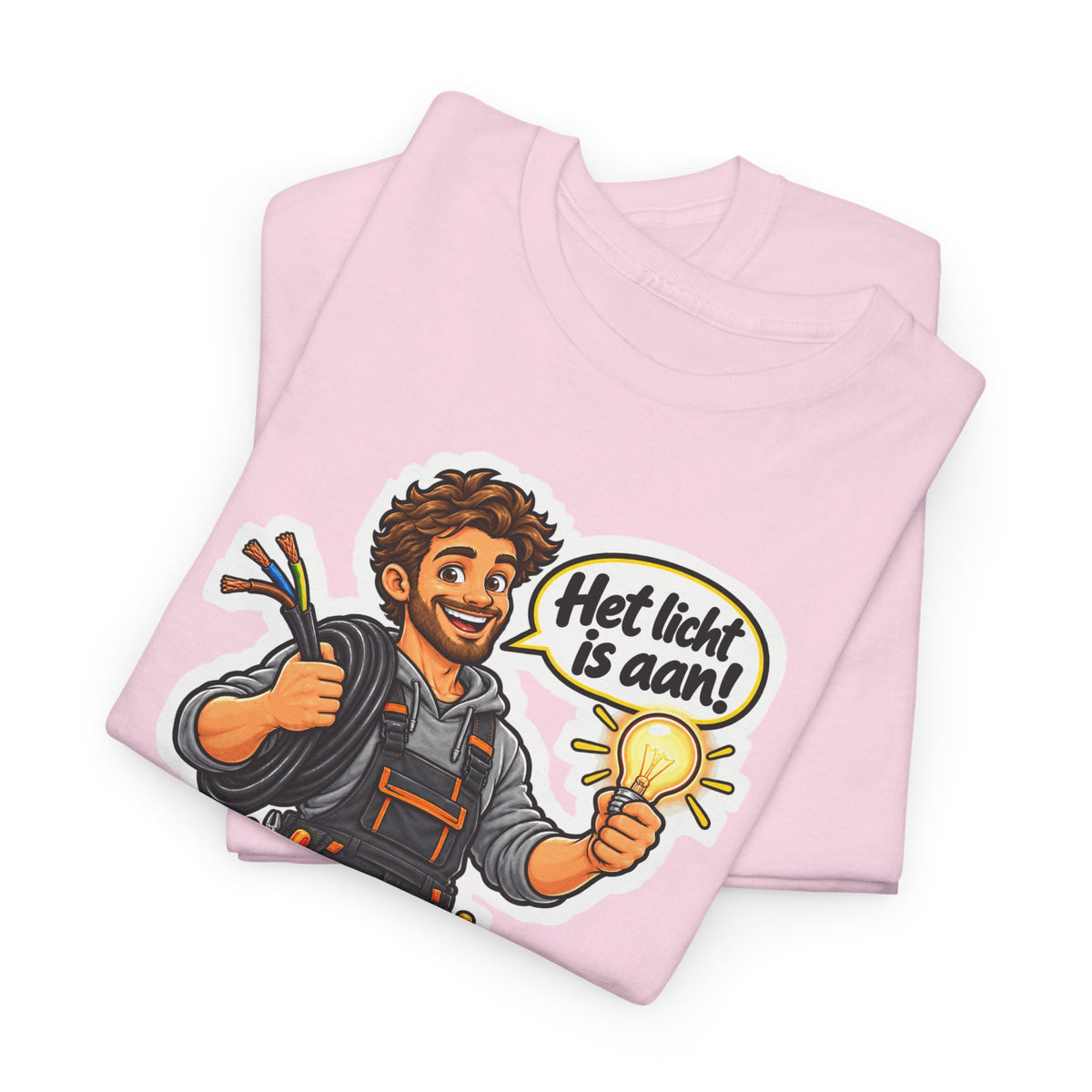 HET LICHT IS AAN! Unisex T-shirt | De Elektricien | VlaamseKracht®