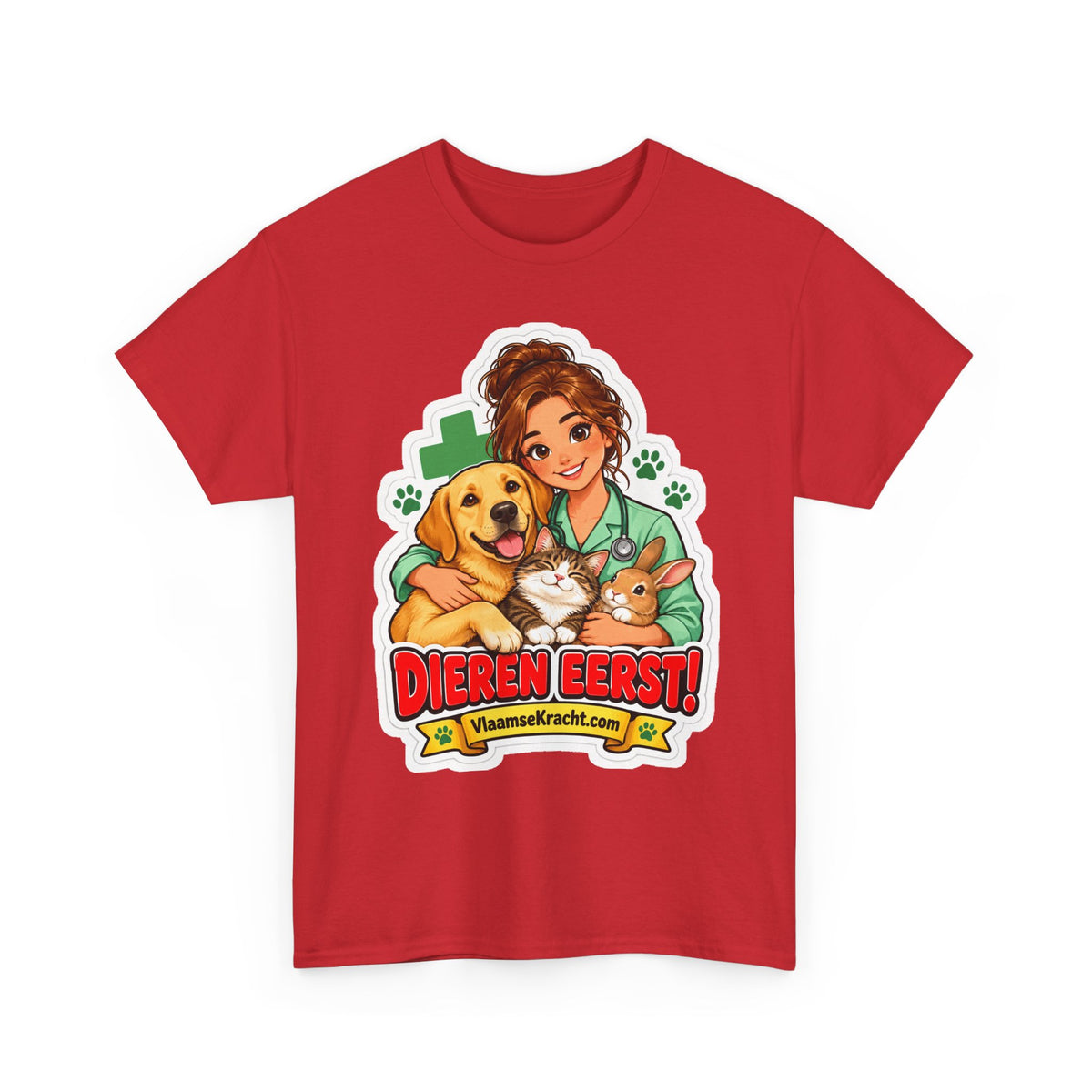 DIEREN EERST! Unisex T-shirt | De Dierenarts | VlaamseKracht®