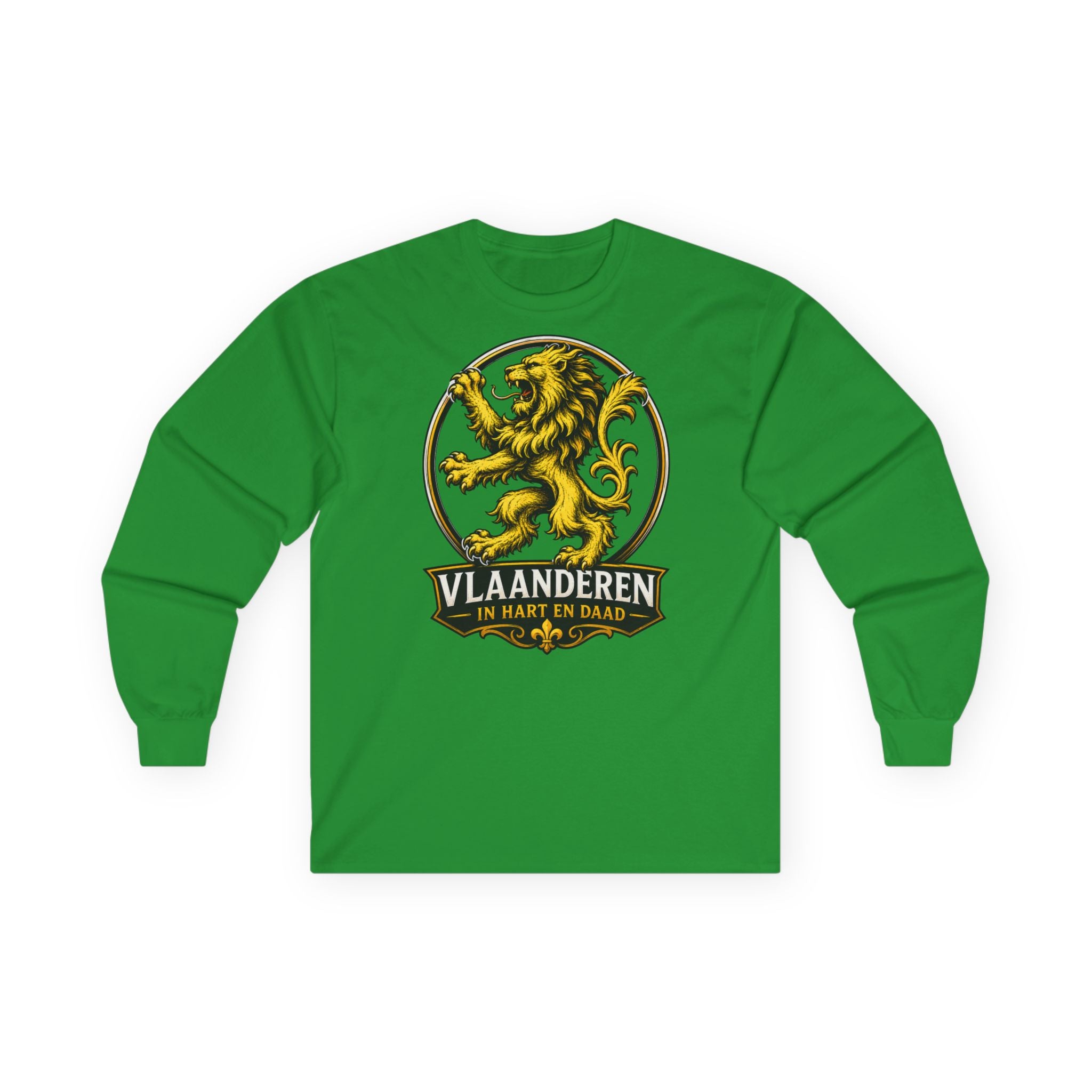 Premium Vlaamse Leeuw Vlaanderen Lion Crest Long Sleeve Tee | VlaamseKracht®