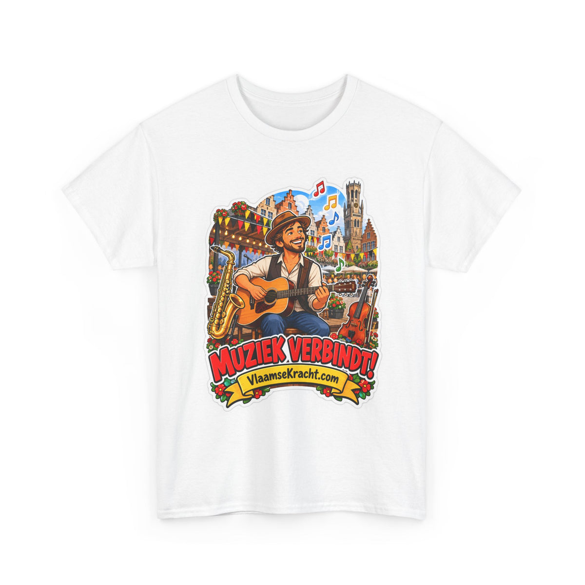 MUZIEK VERBINDT! Unisex T-shirt | De Muzikant | VlaamseKracht®