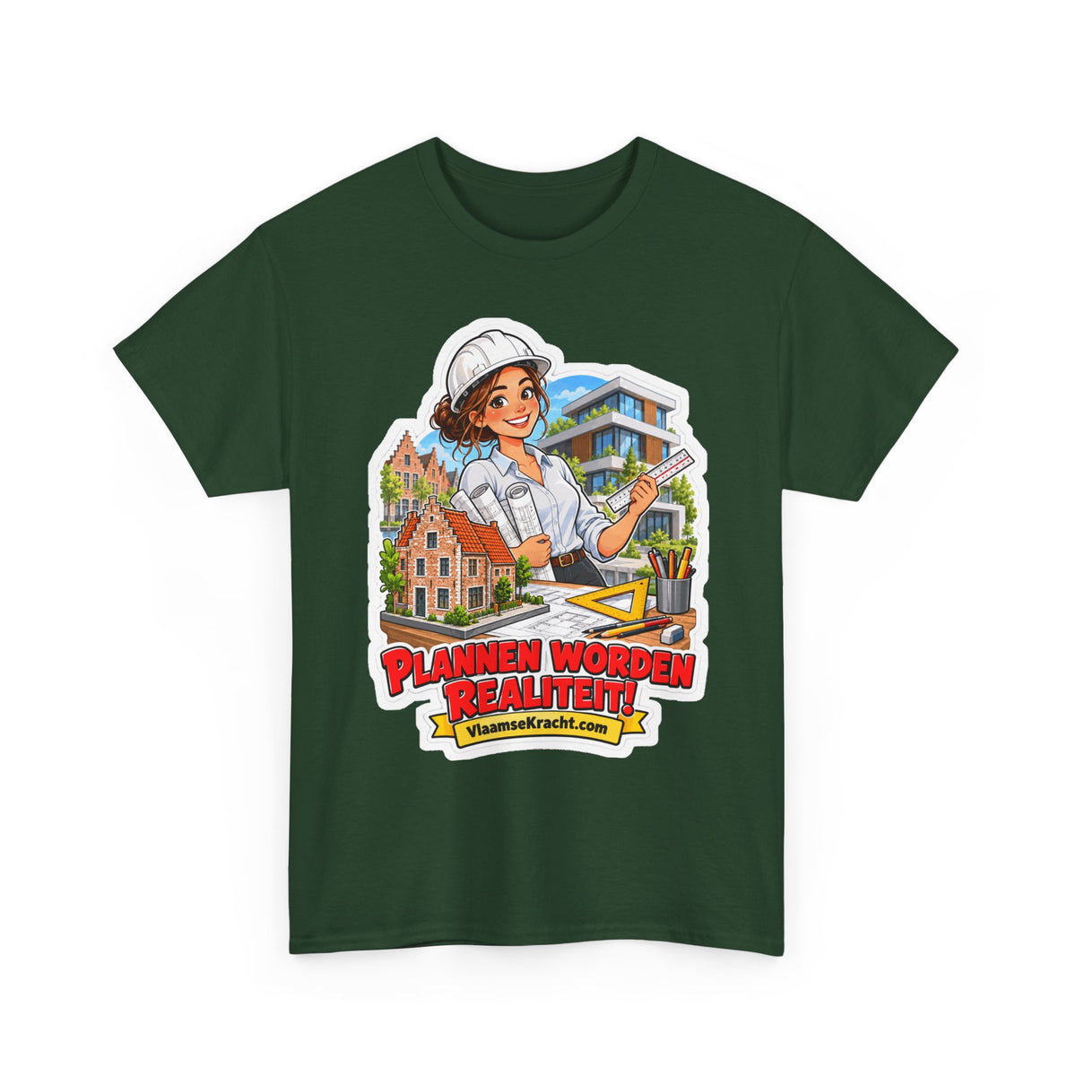 PLANNEN WORDEN REALITEIT! Unisex T-shirt | De Architect | VlaamseKracht®