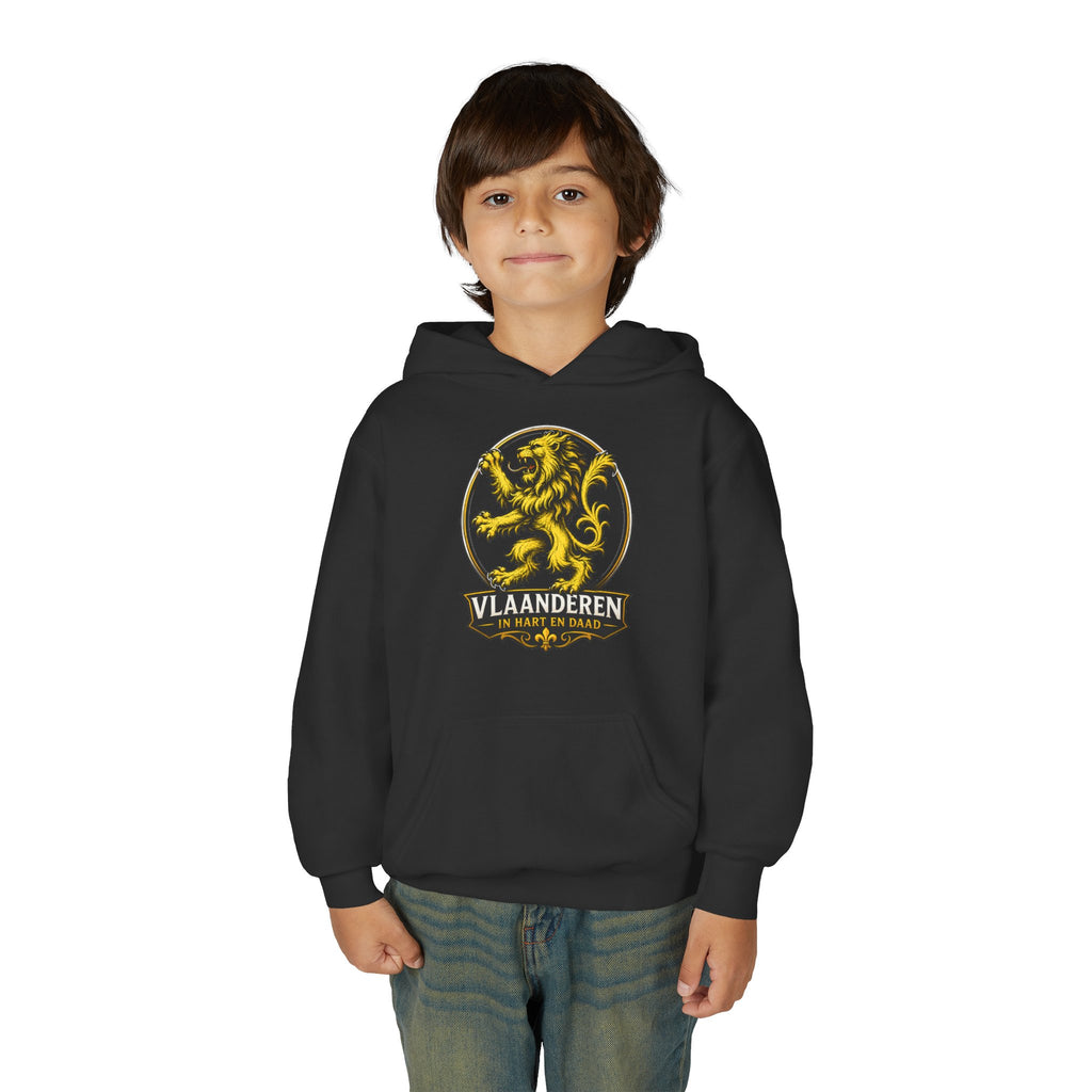 Premium Vlaamse Leeuw Youth Heavy Blend Hooded Sweatshirt | VlaamseKracht®