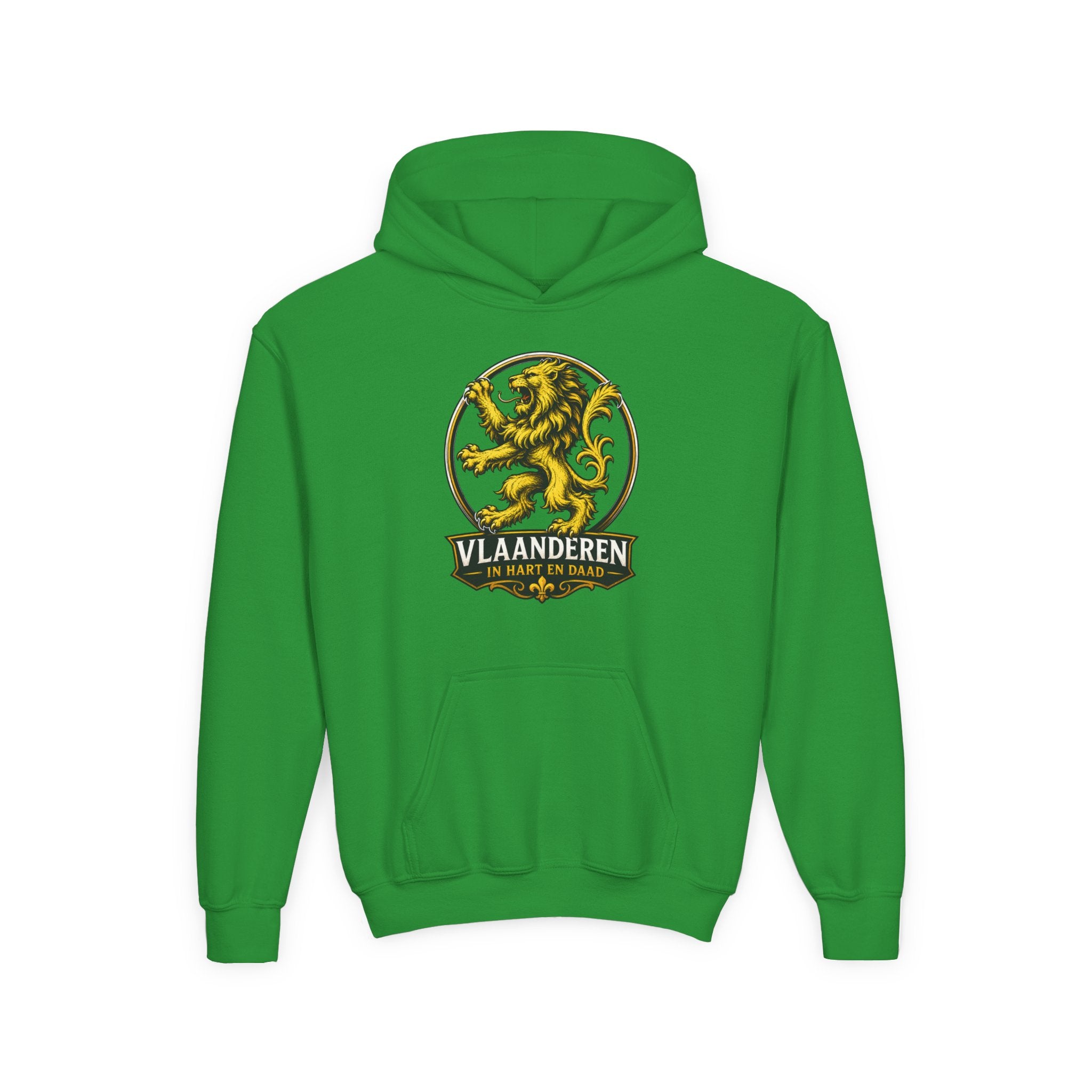 Premium Vlaamse Leeuw Youth Heavy Blend Hooded Sweatshirt | VlaamseKracht®