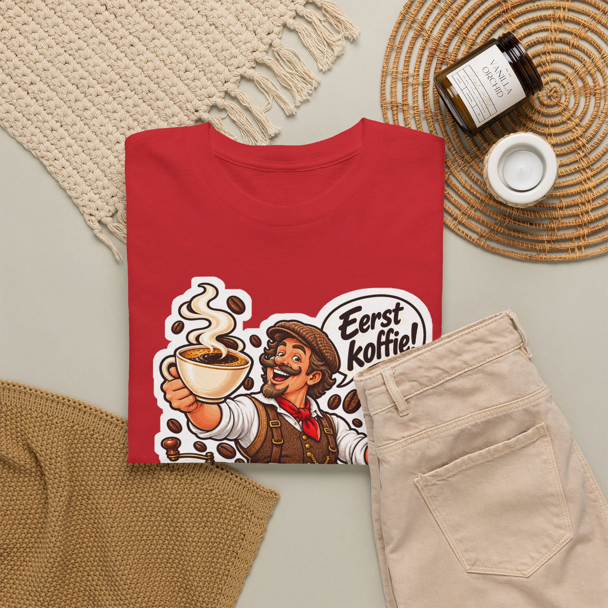 EERST KOFFIE! Unisex T-shirt | De Koffieliefhebber | VlaamseKracht®