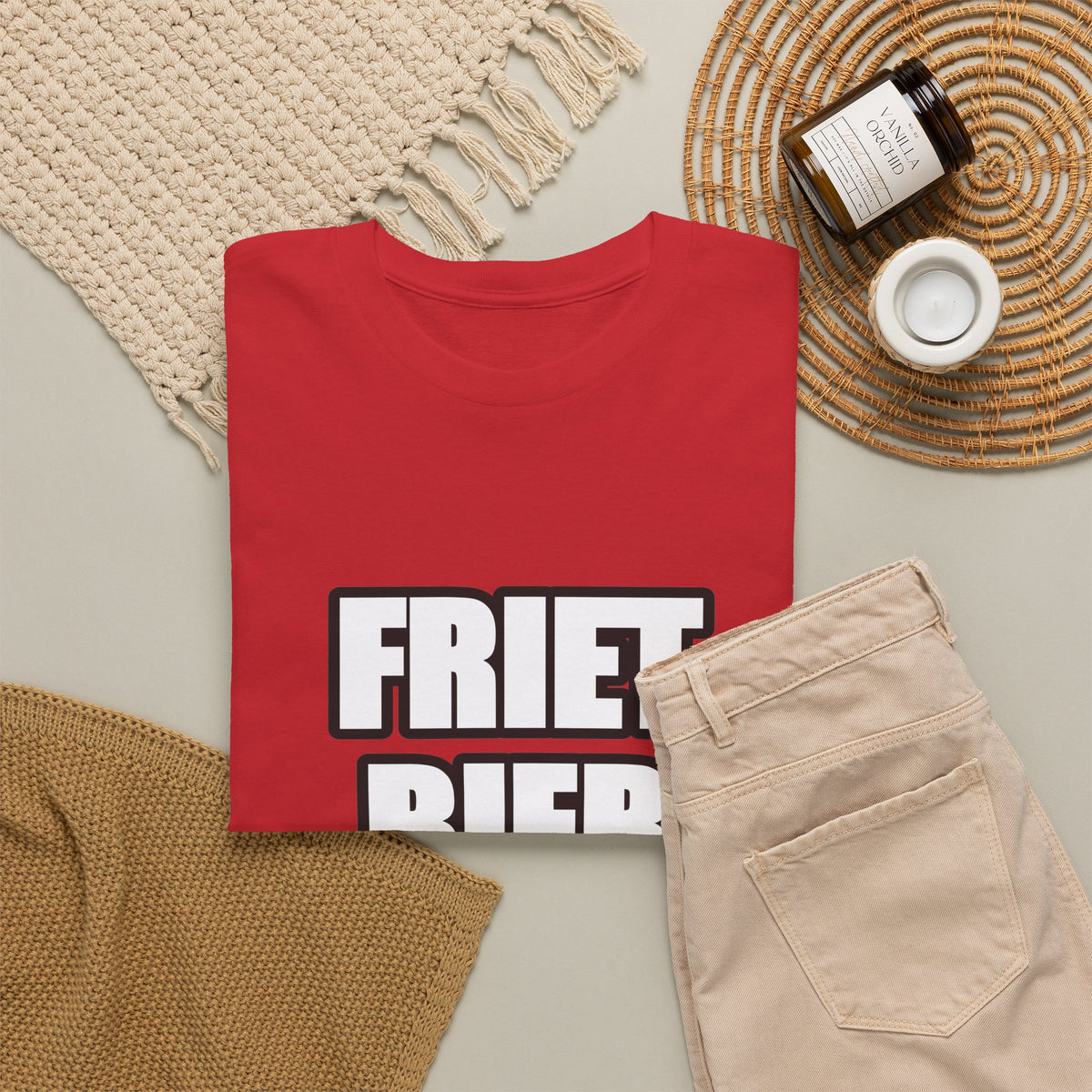 FRIET · BIER · CHOCOLADE Unisex T-shirt | Belgisch Trots | VlaamseKracht®