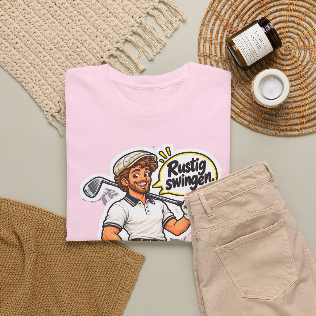 RUSTIG SWINGEN. Unisex T-shirt | De Golfer | VlaamseKracht®