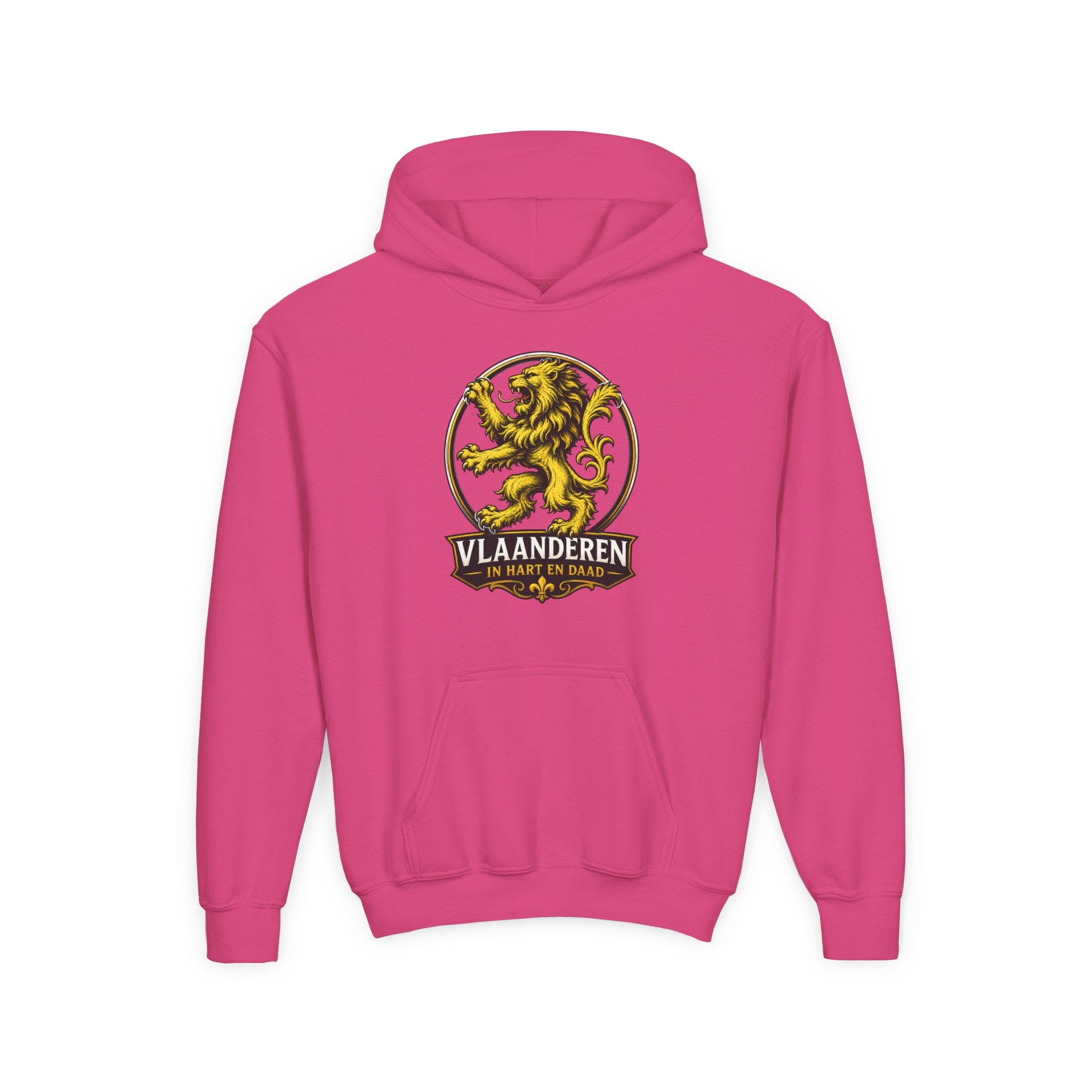 Premium Vlaamse Leeuw Youth Heavy Blend Hooded Sweatshirt | VlaamseKracht®