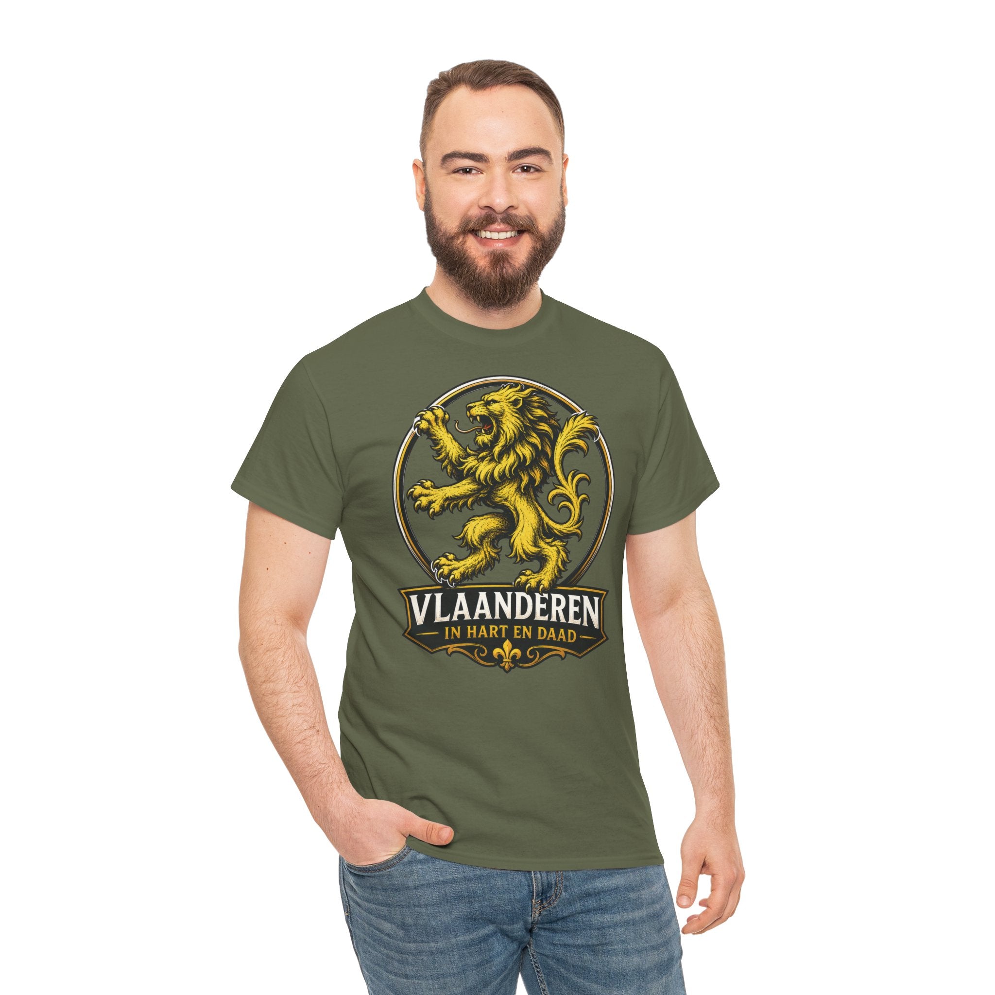 Premium Vlaamse Leeuw Vlaanderen Color Edition T-Shirt | In Hart en Daad | Unisex  | VlaamseKracht®