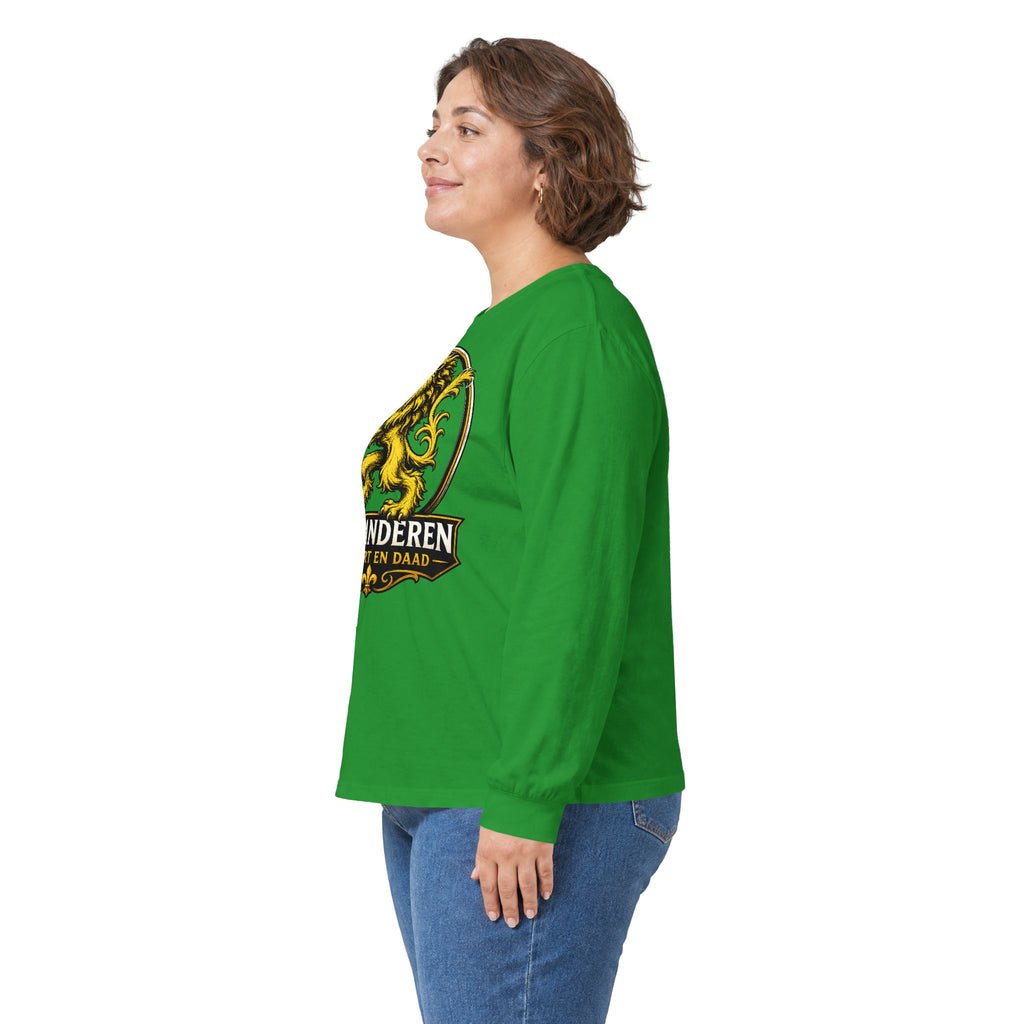 Premium Vlaamse Leeuw Vlaanderen Lion Crest Long Sleeve Tee | VlaamseKracht®