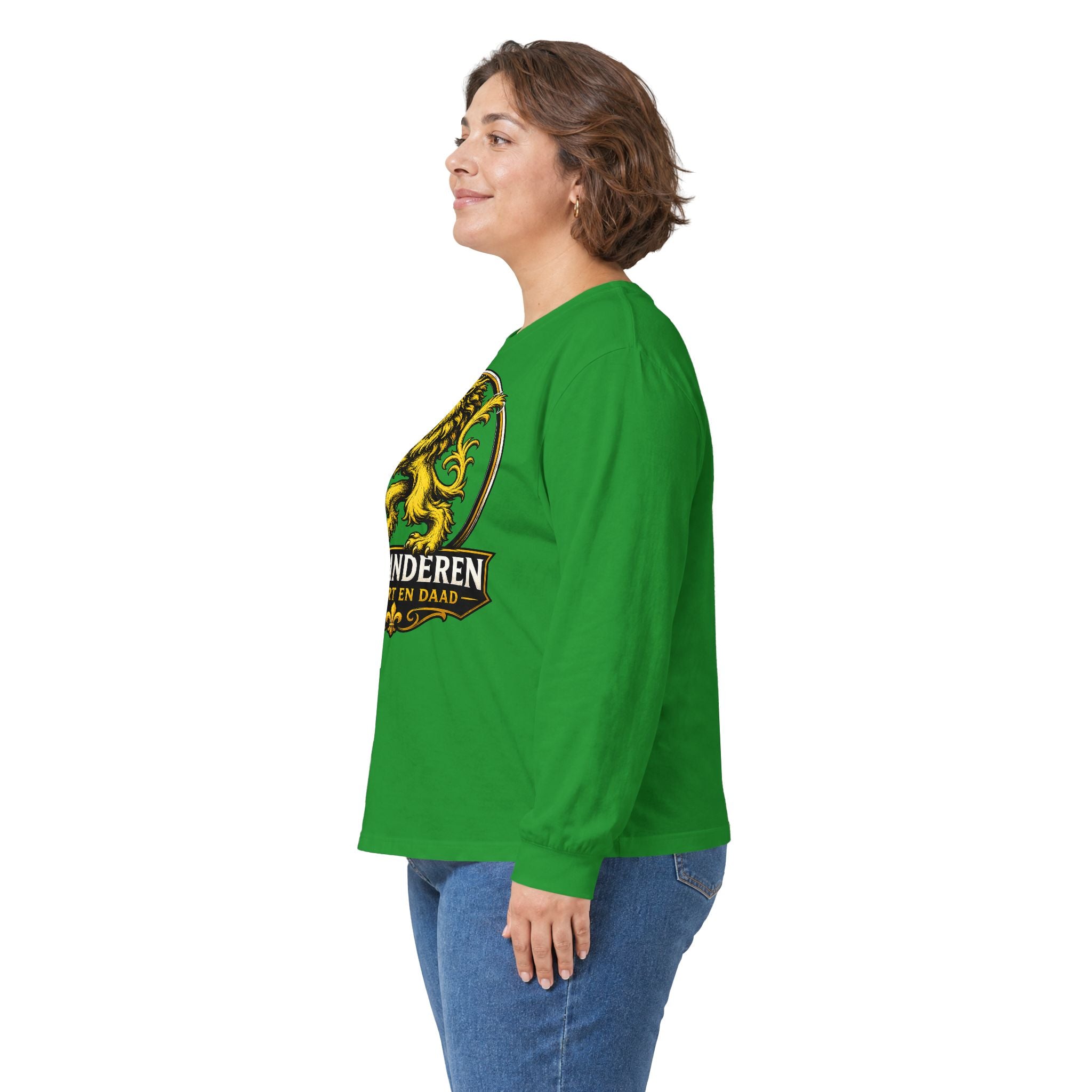 Premium Vlaamse Leeuw Vlaanderen Lion Crest Long Sleeve Tee | VlaamseKracht®