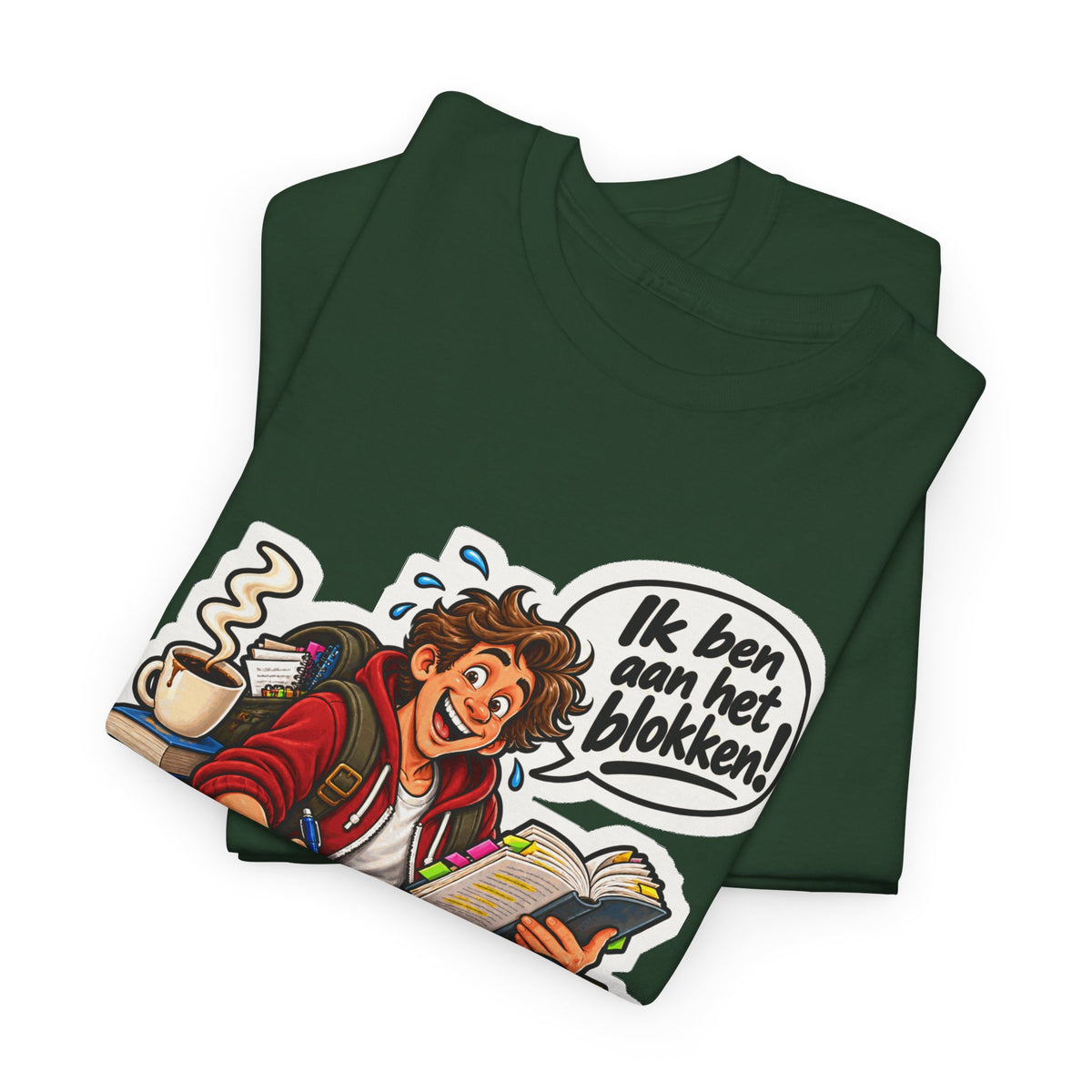 IK BEN AAN HET BLOKKEN! Unisex T-shirt | De Student | VlaamseKracht®