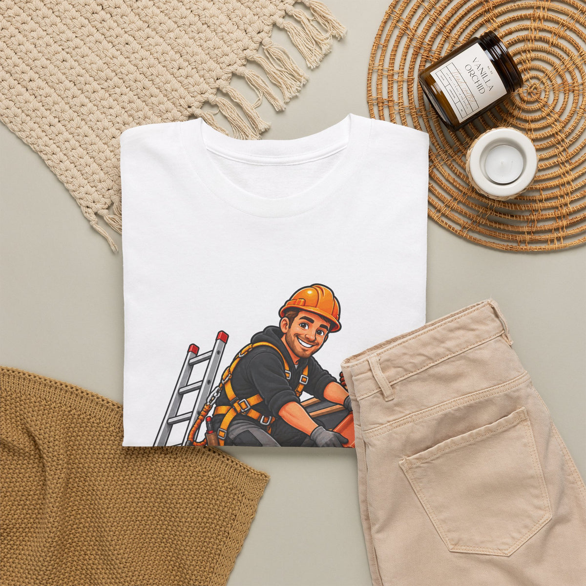 DROOG BOVEN HET HOOFD! Unisex T-shirt | De Dakwerker | VlaamseKracht®