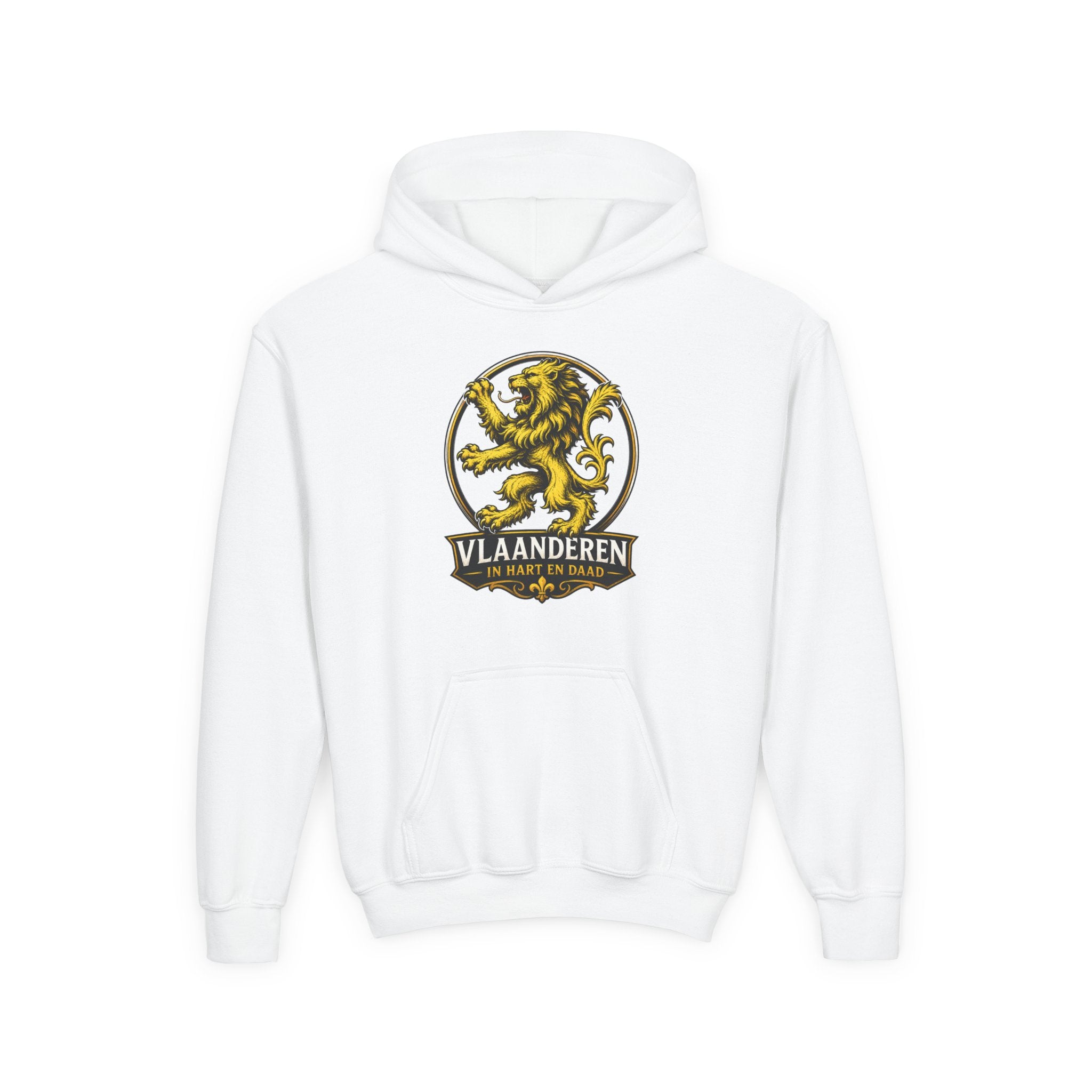 Premium Vlaamse Leeuw Youth Heavy Blend Hooded Sweatshirt | VlaamseKracht®