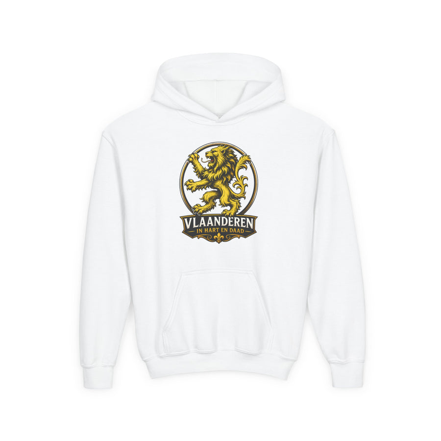 Premium Vlaamse Leeuw Youth Heavy Blend Hooded Sweatshirt | VlaamseKracht®