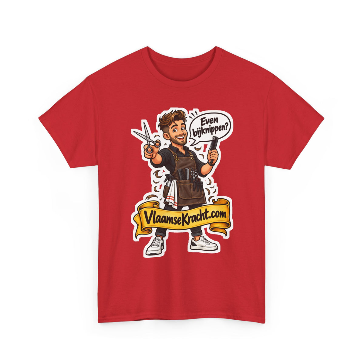 EVEN BIJKNIPPEN? Unisex T-shirt | De Kapper | VlaamseKracht®