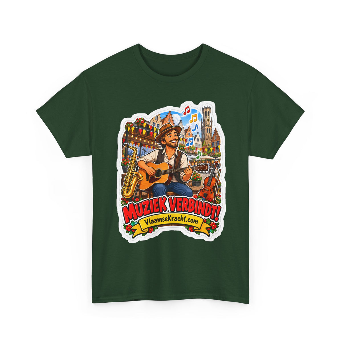 MUZIEK VERBINDT! Unisex T-shirt | De Muzikant | VlaamseKracht®