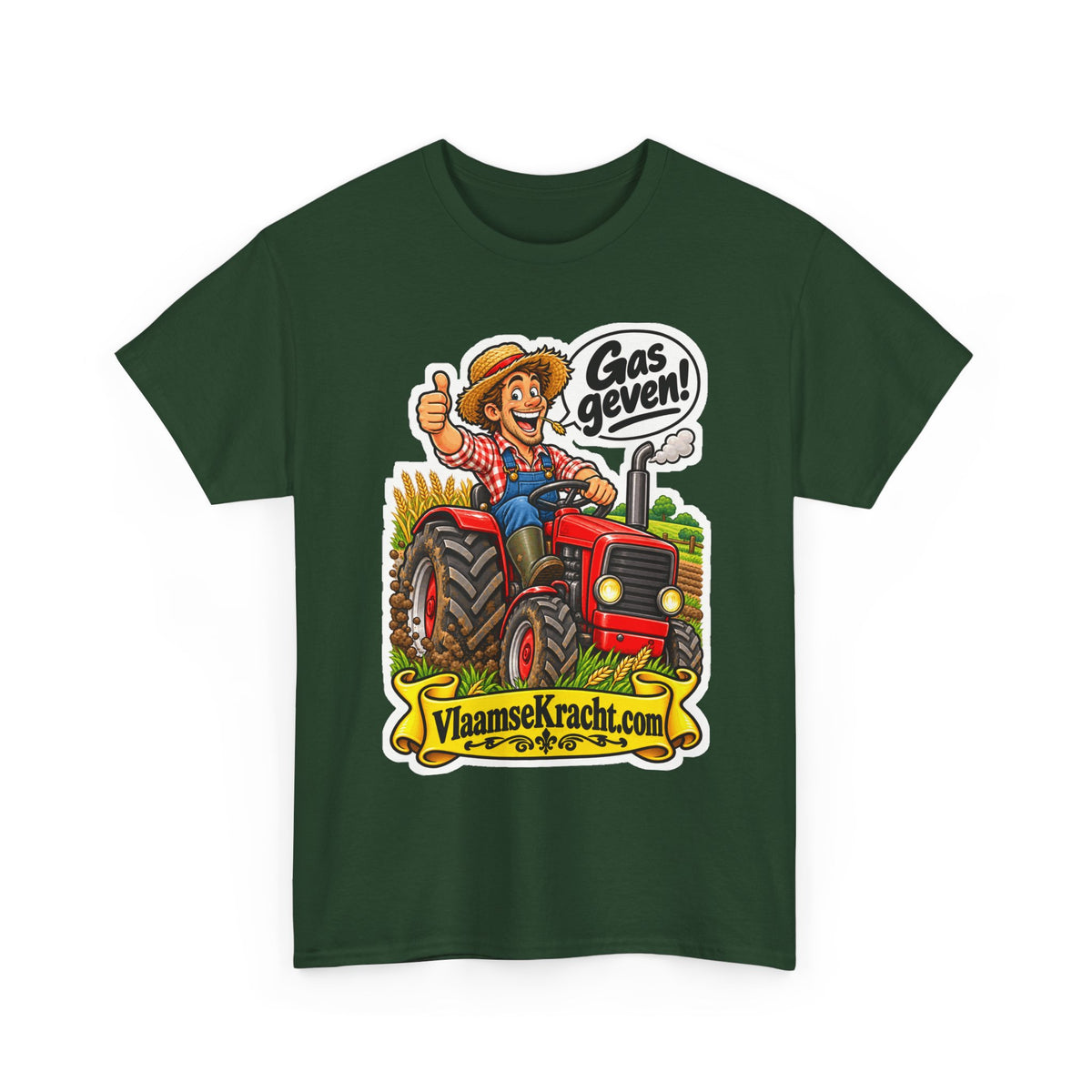 GAS GEVEN! Unisex T-shirt | De Tractorboer | VlaamseKracht®