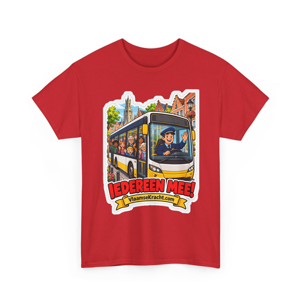 IEDEREEN MEE! Unisex T-shirt | De Buschauffeur | VlaamseKracht®