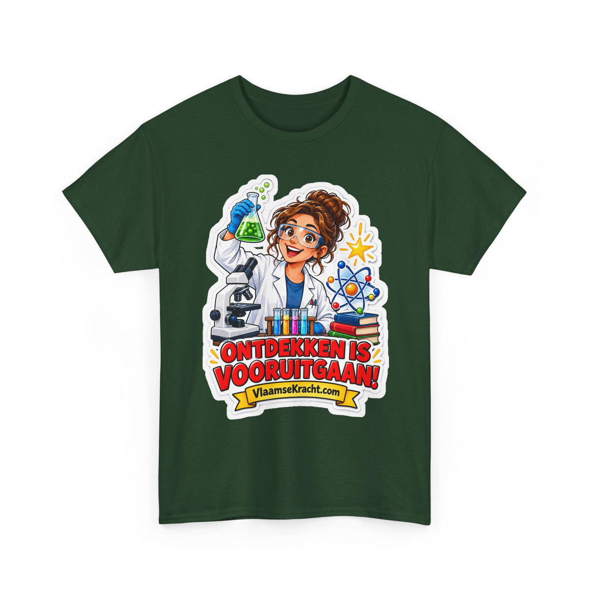 ONTDEKKEN IS VOORUITGAAN! Unisex T-shirt | De Wetenschapper | VlaamseKracht®