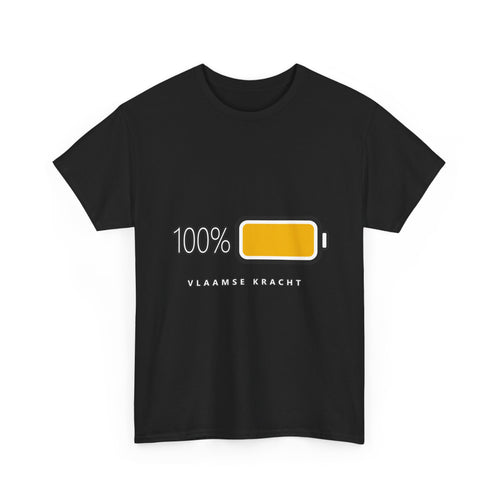 100% Kracht Unisex T-shirt | Volle Batterij | VlaamseKracht®