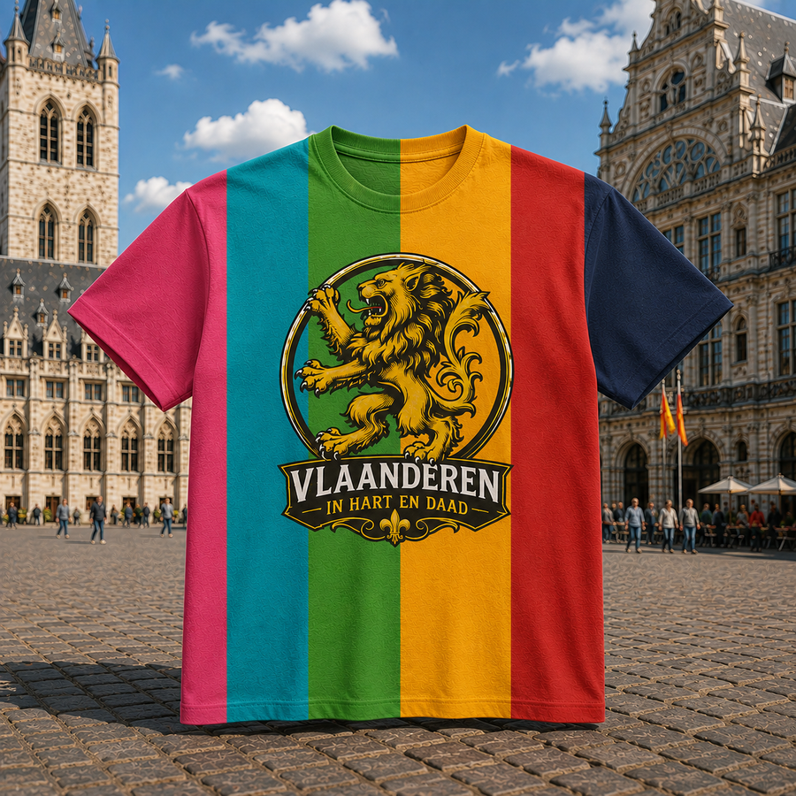 Vlaanderen Color Edition T-Shirt | Premium Vlaamse Leeuw | In Hart en Daad | Unisex