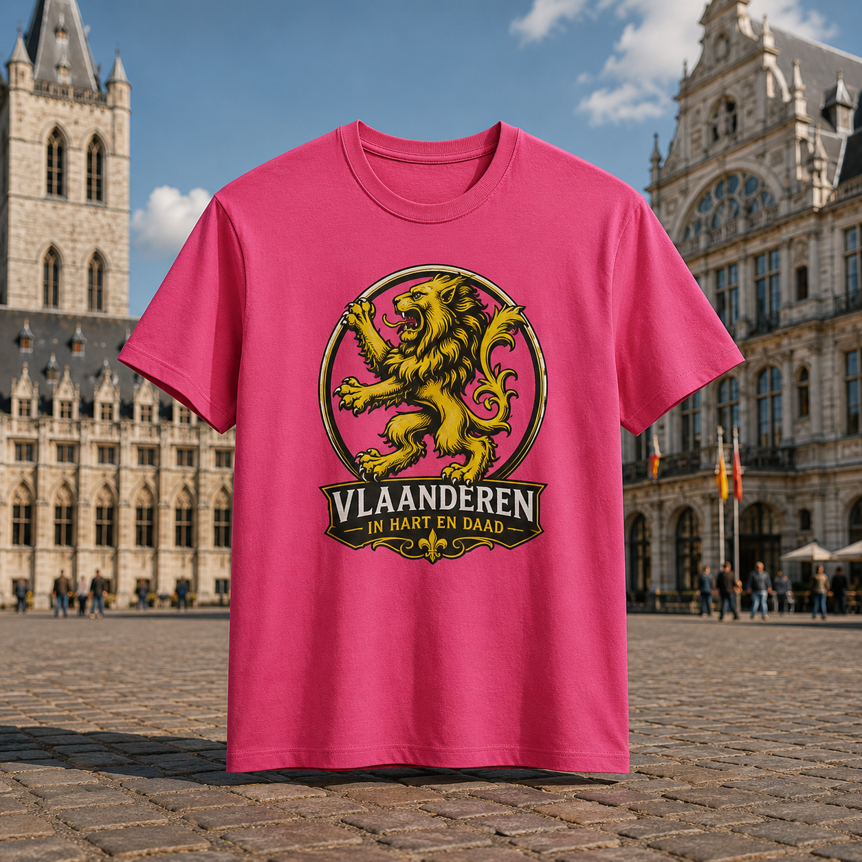 Premium Vlaamse Leeuw Vlaanderen T-Shirt – In Hart en Daad | VlaamseKracht®