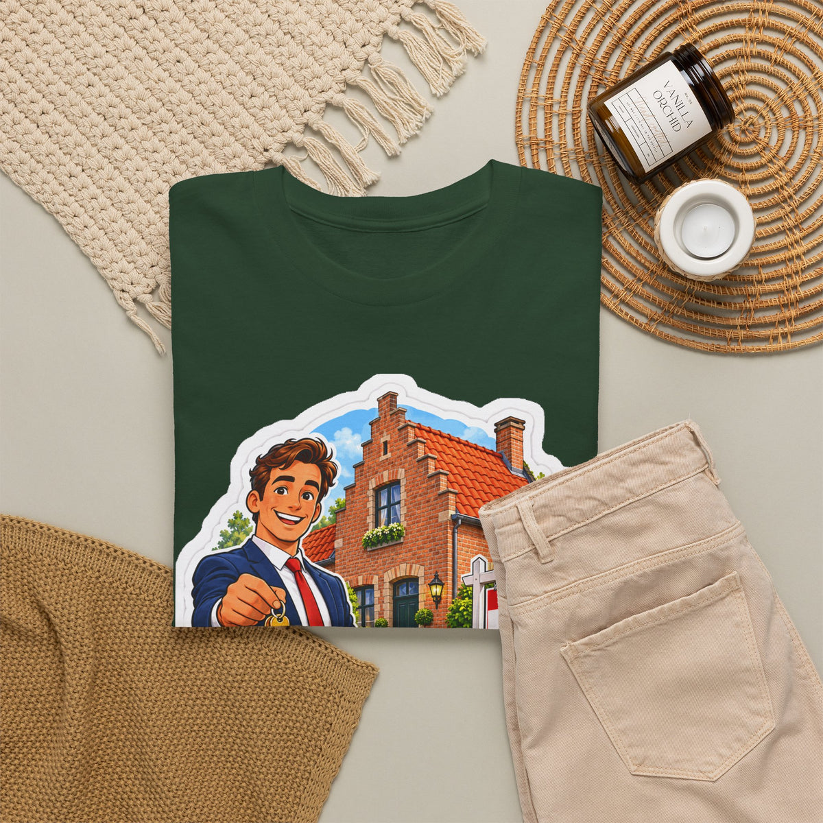 THUIS BEGINT HIER! Unisex T-shirt | De Makelaar | VlaamseKracht®