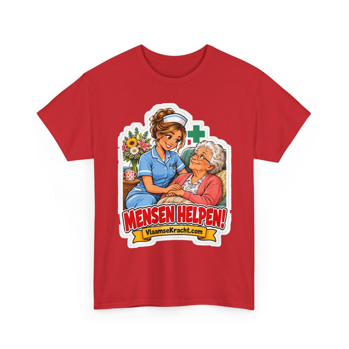 MENSEN HELPEN! Unisex T-shirt | De Verpleegster | VlaamseKracht®