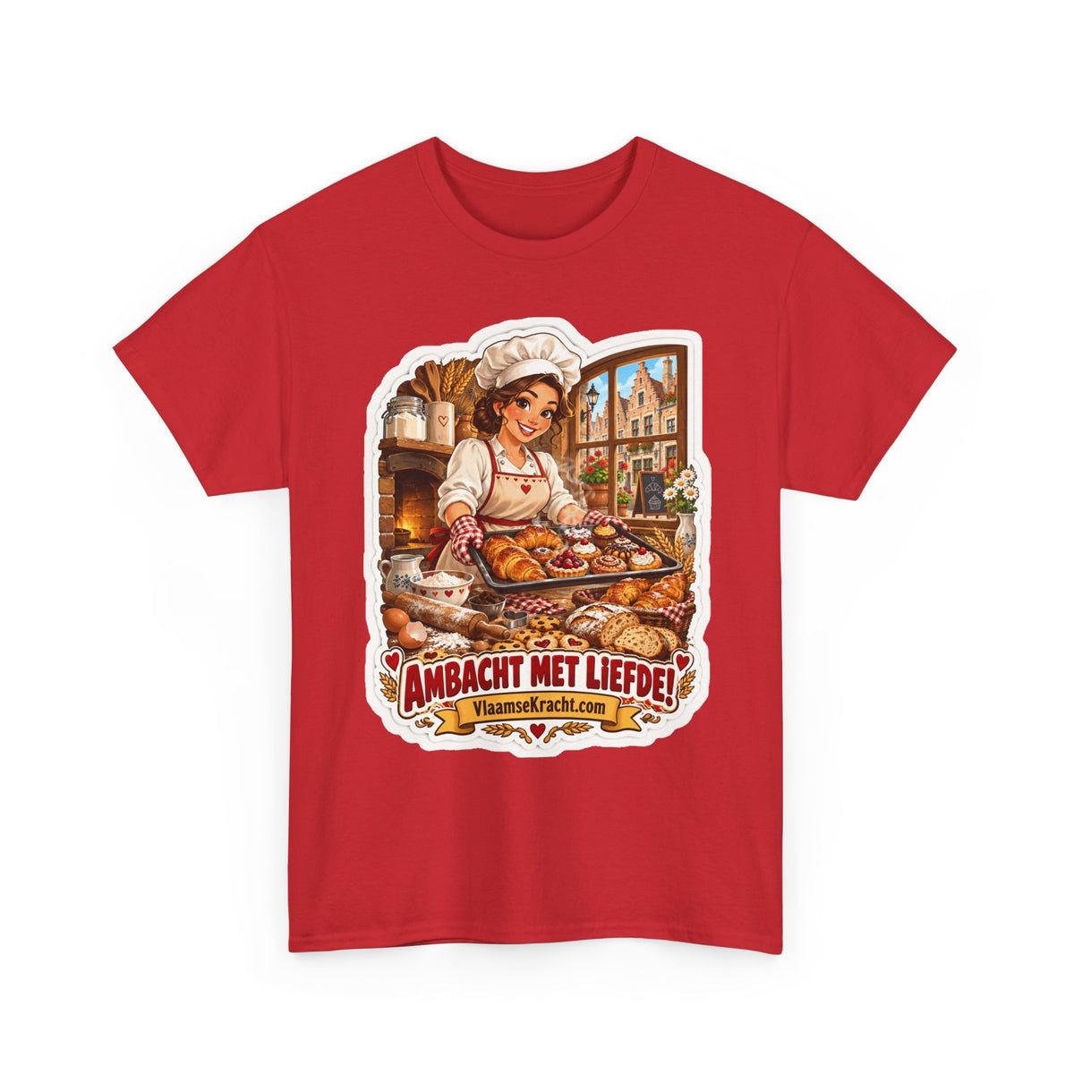 AMBACHT MET LIEFDE! Unisex T-shirt | De Bakster | VlaamseKracht®