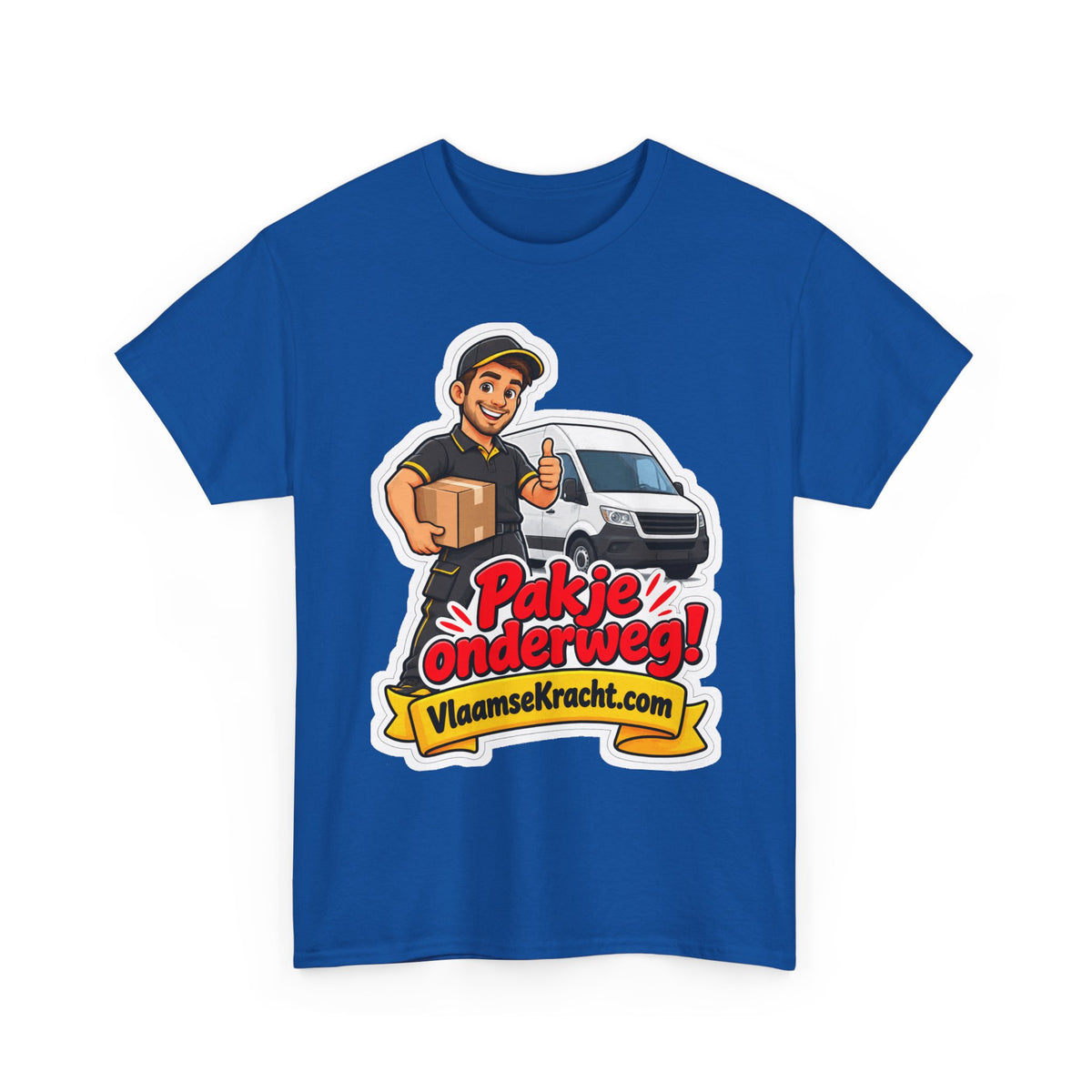 PAKJE ONDERWEG! Unisex T-shirt | De Pakjesbezorger | VlaamseKracht®