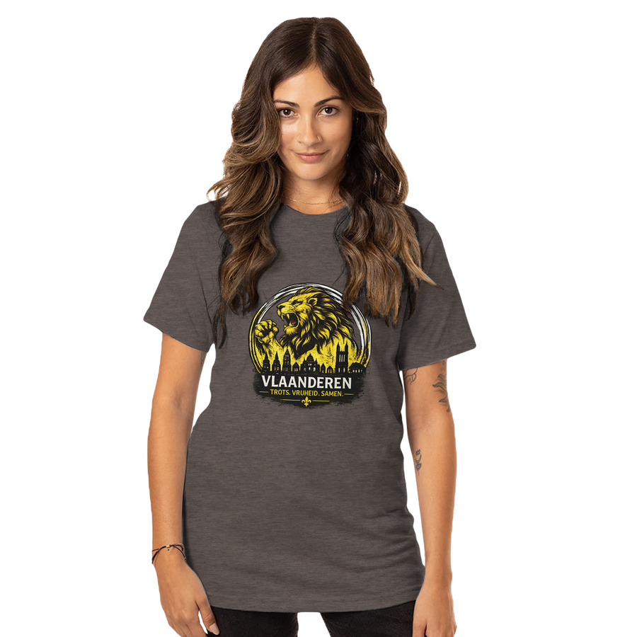 Premium Vlaamse Leeuw Biologisch Unisex T-Shirt | Vlaanderen | VlaamseKracht®
