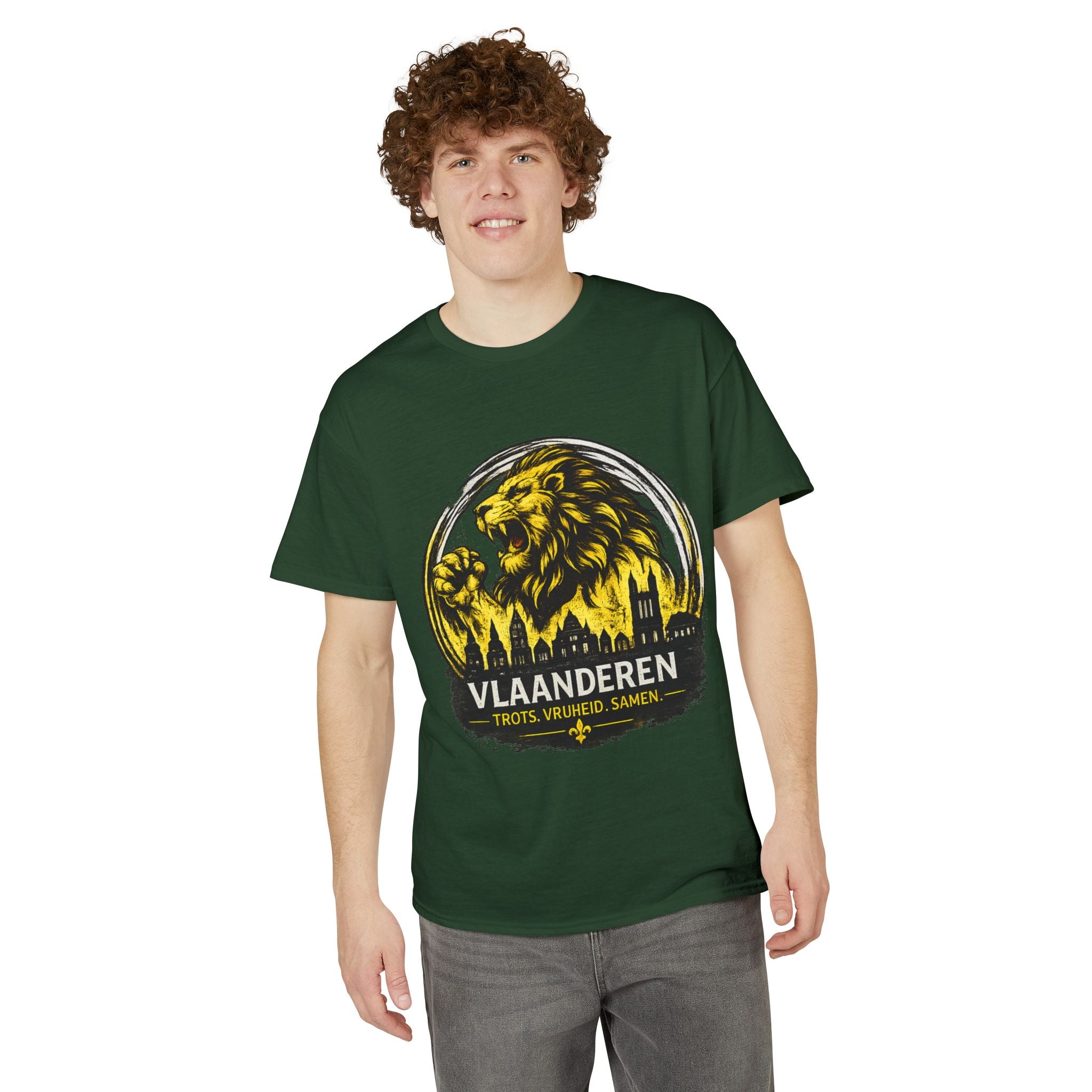 Premium Vlaamse Leeuw Vlaanderen Color Edition T-Shirt | In Hart en Daad | Unisex  | VlaamseKracht®