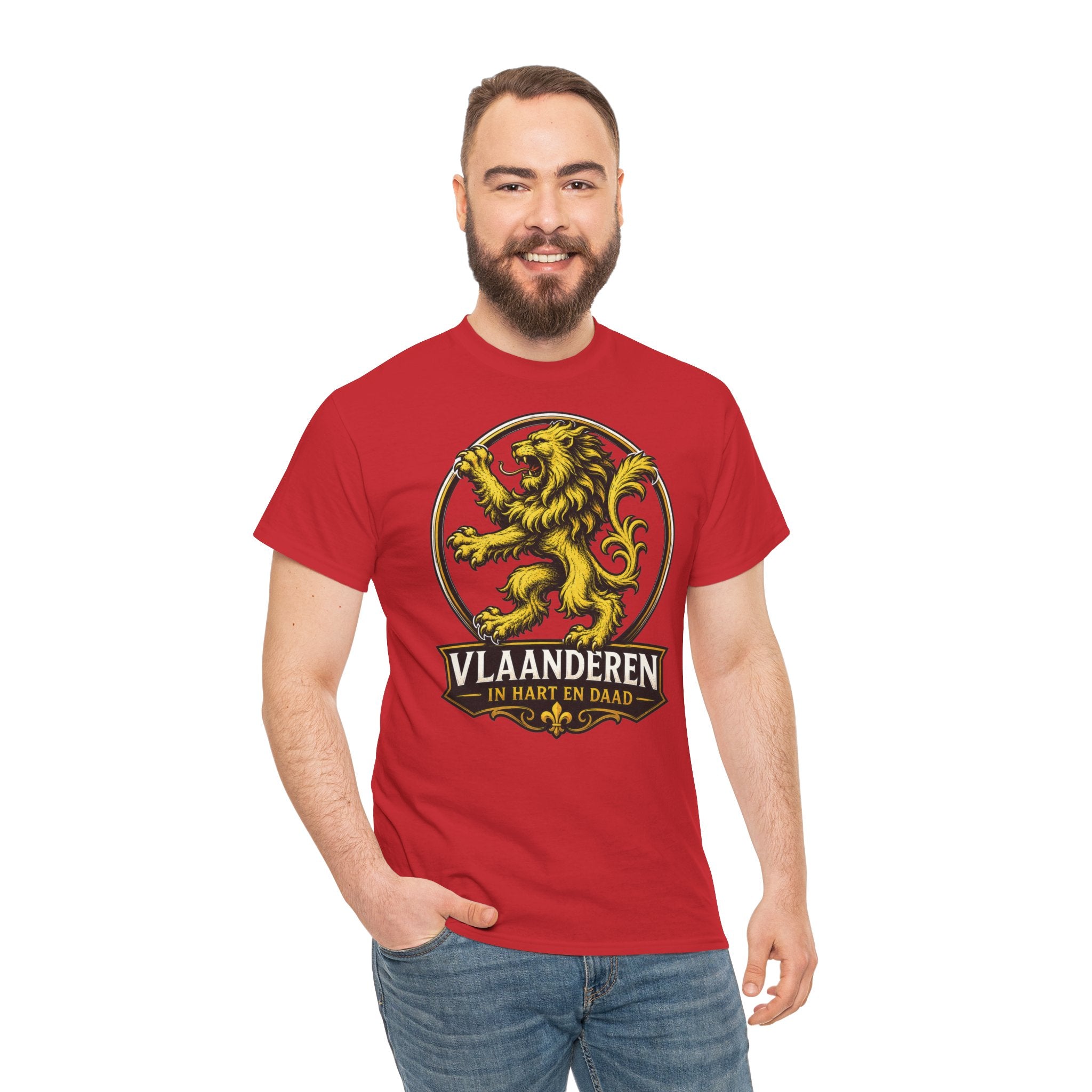 Premium Vlaamse Leeuw Vlaanderen Color Edition T-Shirt | In Hart en Daad | Unisex  | VlaamseKracht®