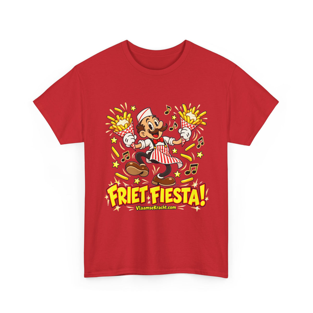 FRIET FIESTA! Unisex T-shirt | Retro Cartoon | VlaamseKracht®