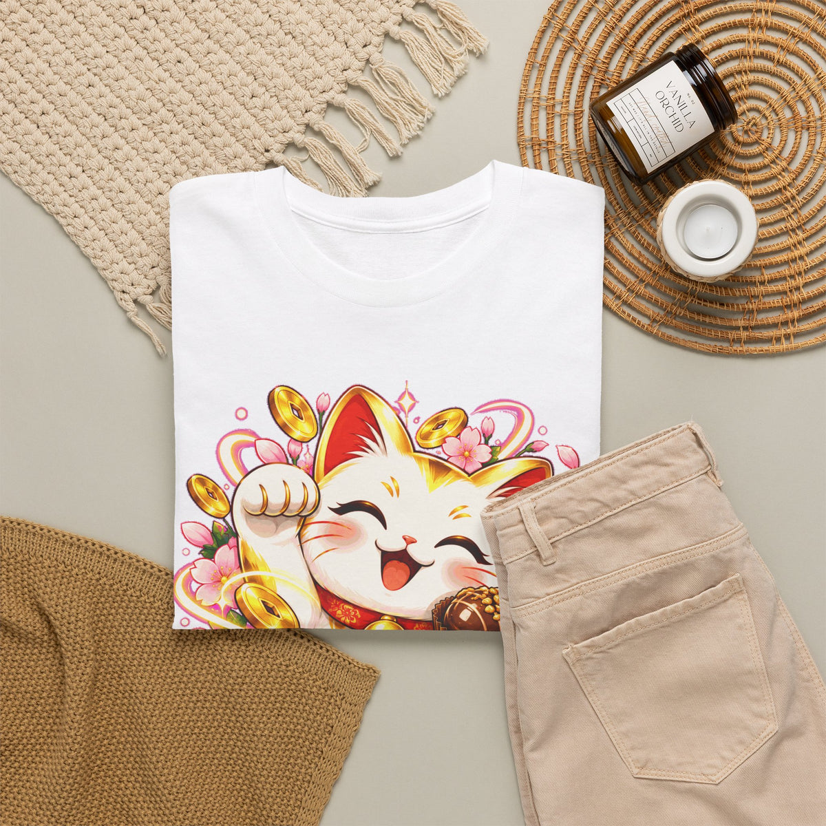 GELUKSKAT! Unisex T-shirt | Kawaii | VlaamseKracht®